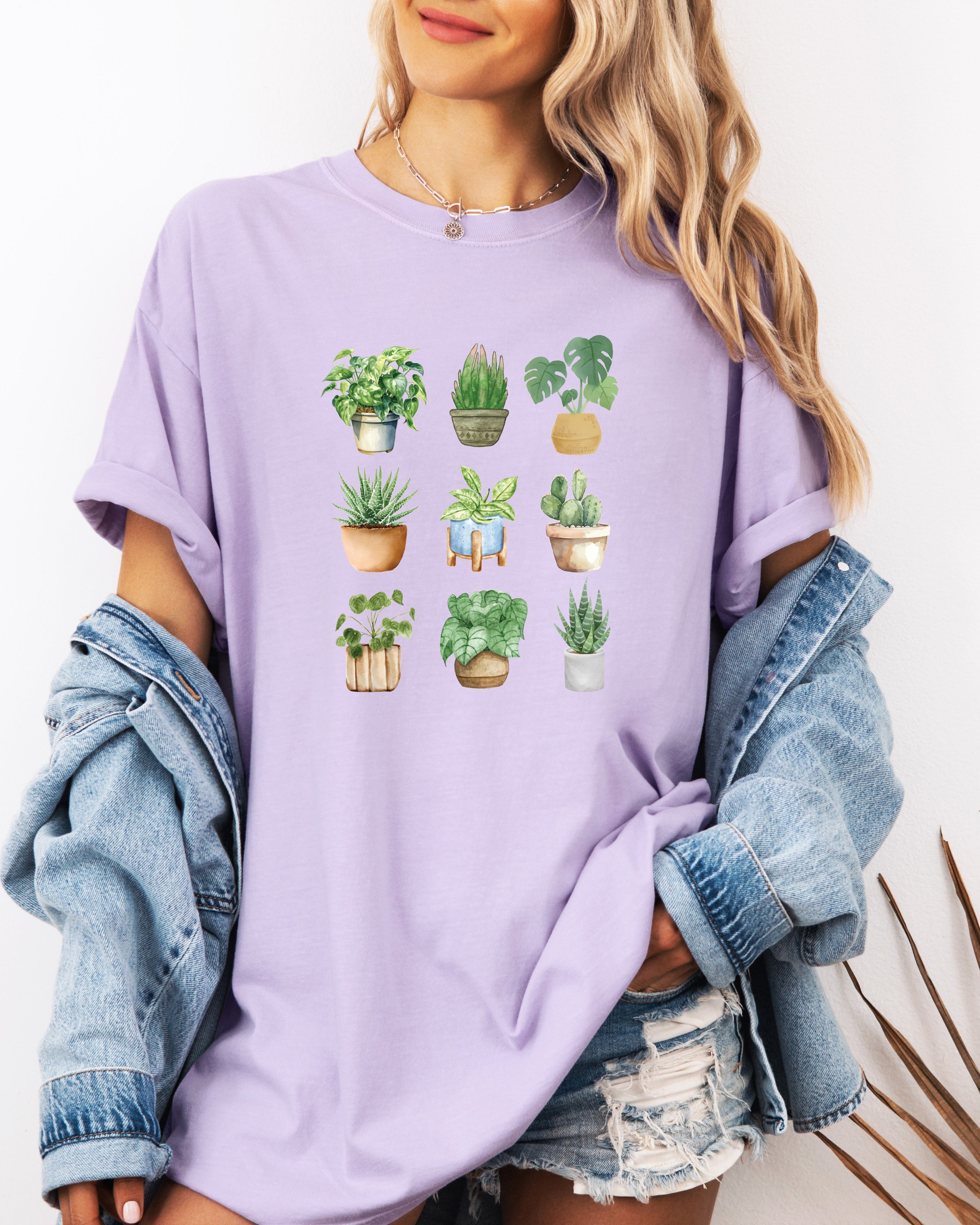 Plant Lady House Plants Comfort Colors T Shirt (9 plants)