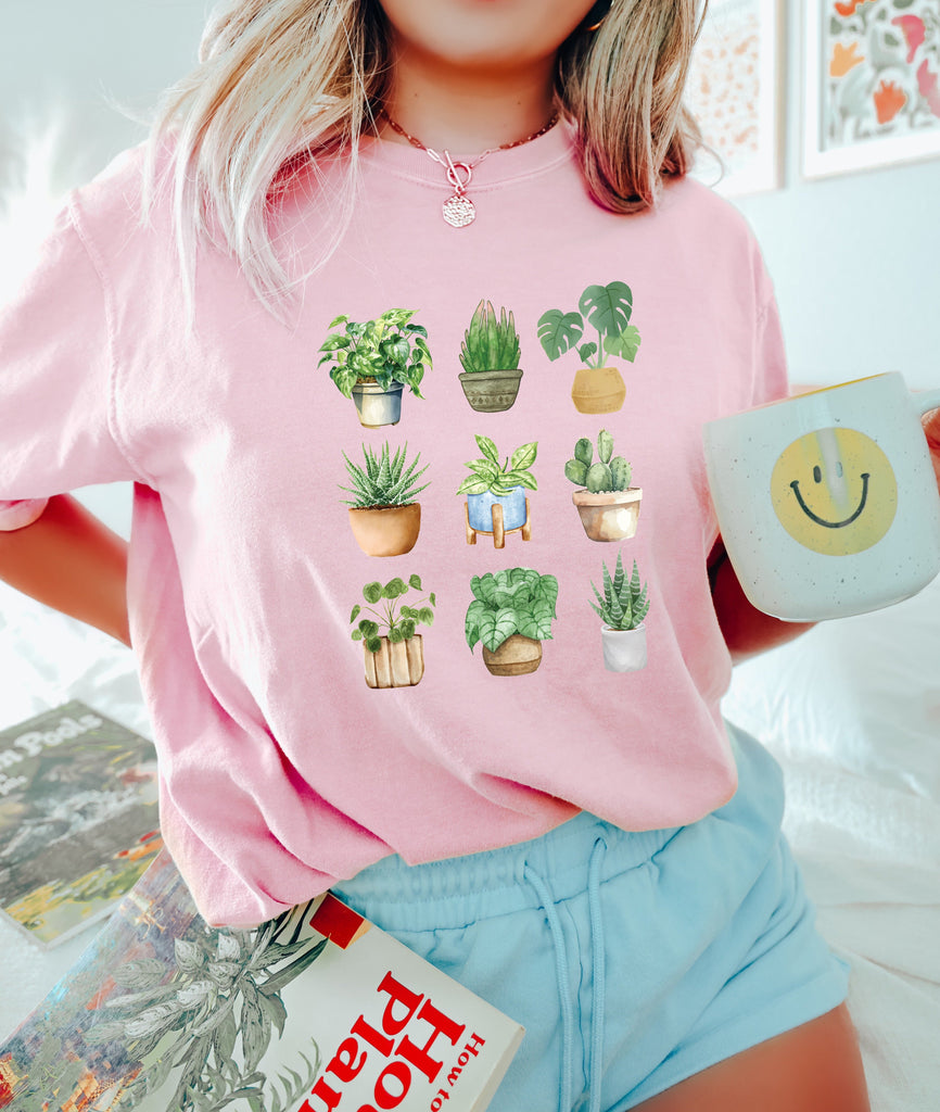 Plant Lady House Plants Comfort Colors T Shirt (9 plants)