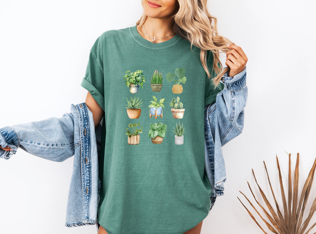 Plant Lady House Plants Comfort Colors T Shirt (9 plants)