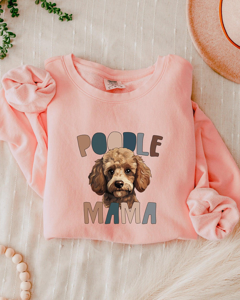Poodle Dog Mom Garment Dyed Comfort Colors Sweatshirt (Color)