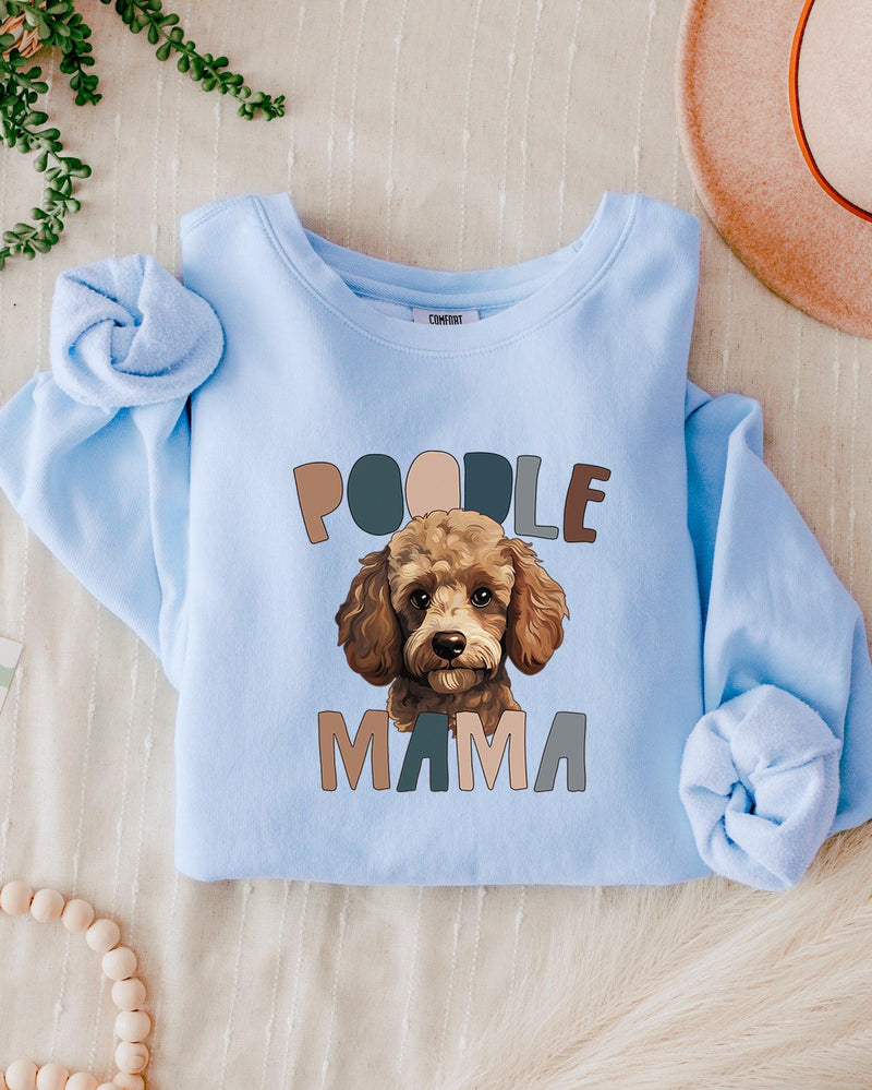 Poodle Dog Mom Garment Dyed Comfort Colors Sweatshirt (Color)