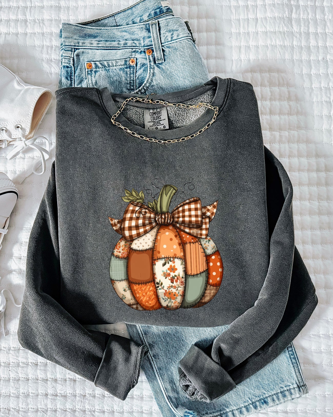 Pumpkin Fall Autumn Thanksgiving Day Garment Dyed Comfort Colors Sweatshirt