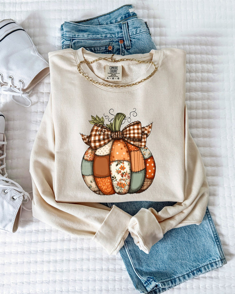 Pumpkin Fall Autumn Thanksgiving Day Garment Dyed Comfort Colors Sweatshirt