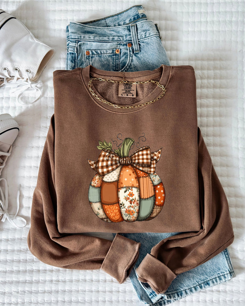 Pumpkin Fall Autumn Thanksgiving Day Garment Dyed Comfort Colors Sweatshirt