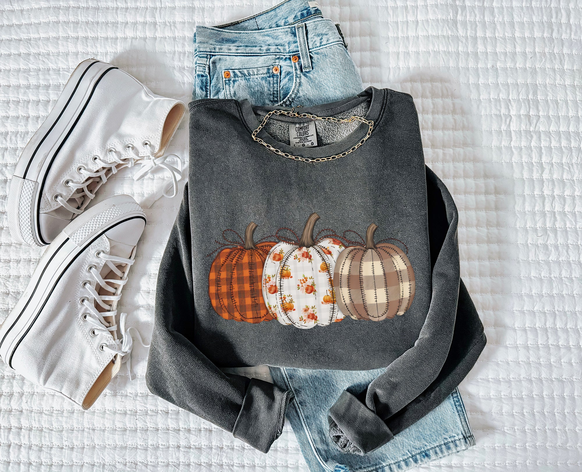 Pumpkin Patch Fall Autumn Inspirational Garment Dyed Comfort Colors Sweatshirt