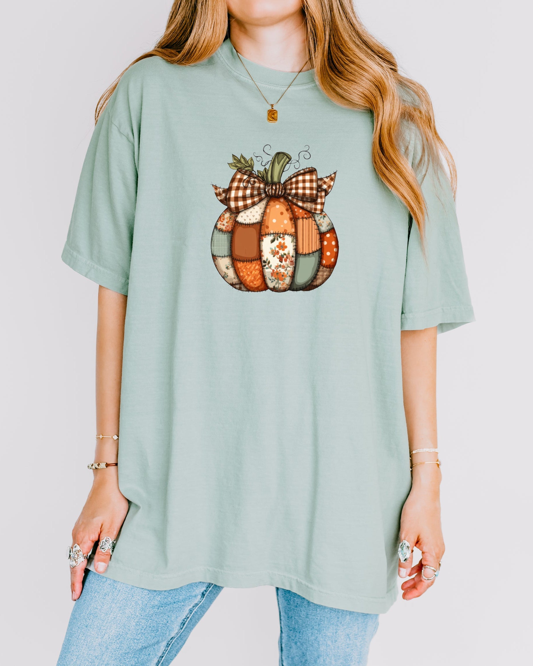 Pumpkin Tattered Fall Thanksgiving day Christmas Autumn Comfort Colors Garment Dyed T Shirt