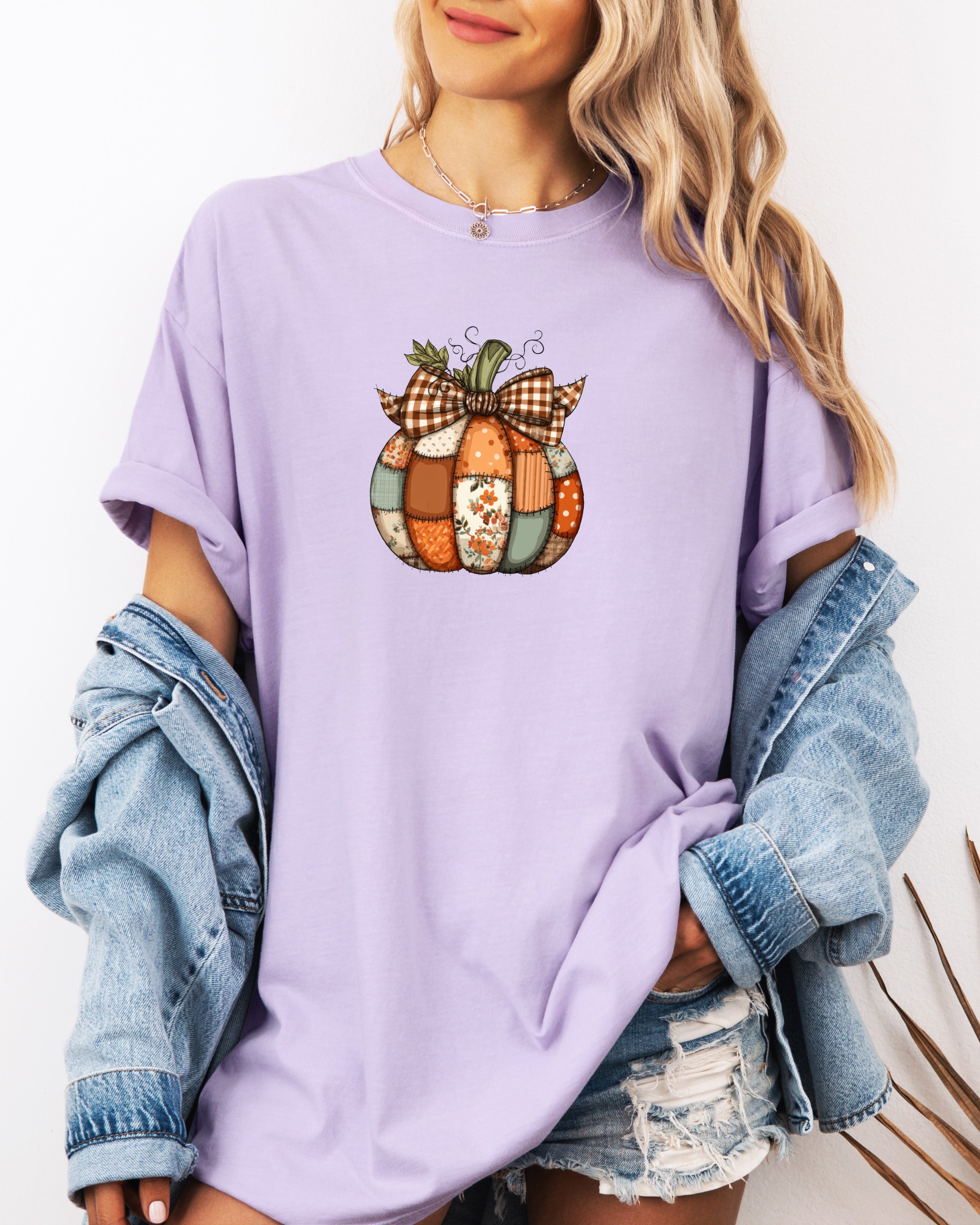 Pumpkin Tattered Fall Thanksgiving day Christmas Autumn Comfort Colors Garment Dyed T Shirt