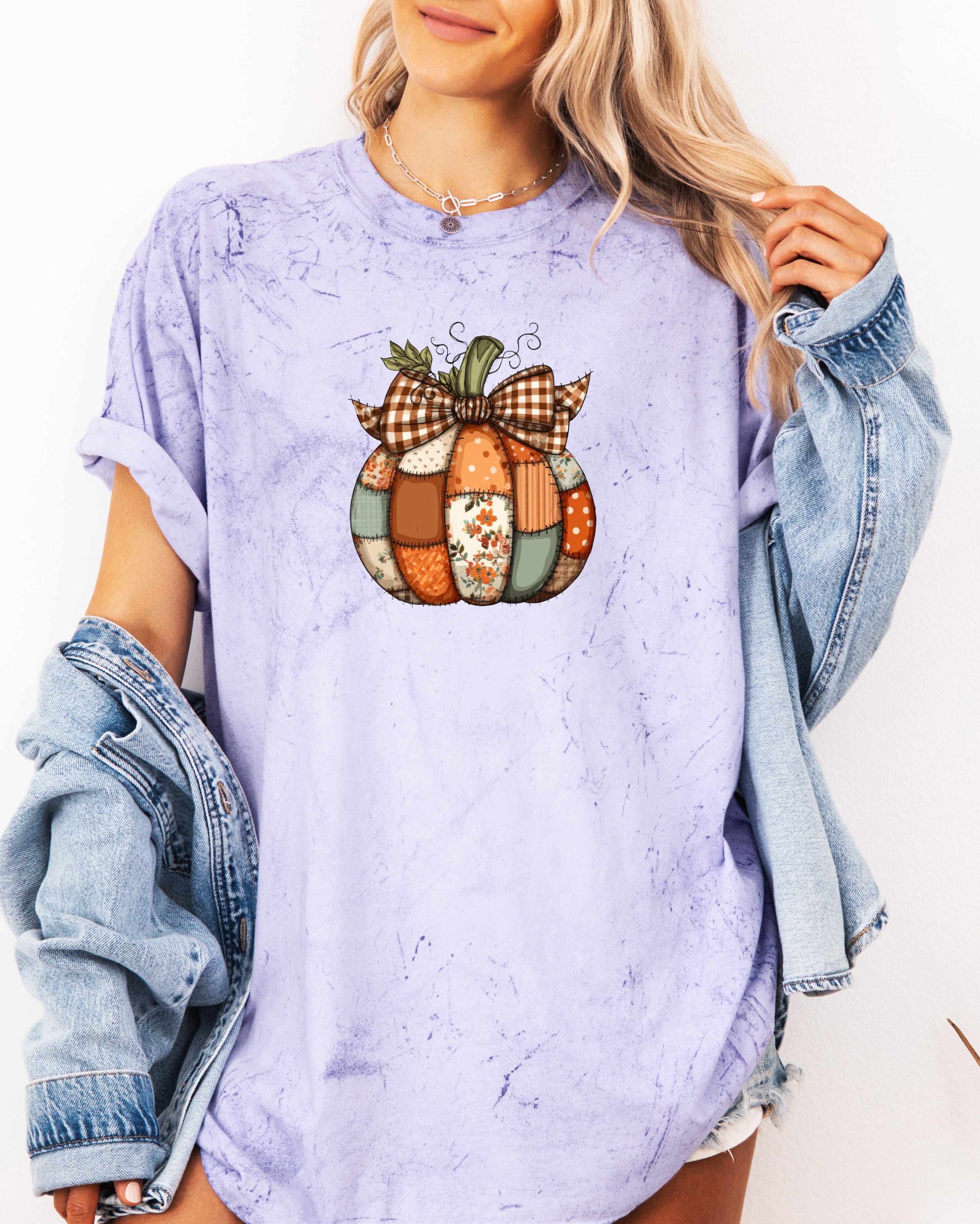 Pumpkin Tattered Fall Thanksgiving day Christmas Autumn Comfort Colors Garment Dyed T Shirt