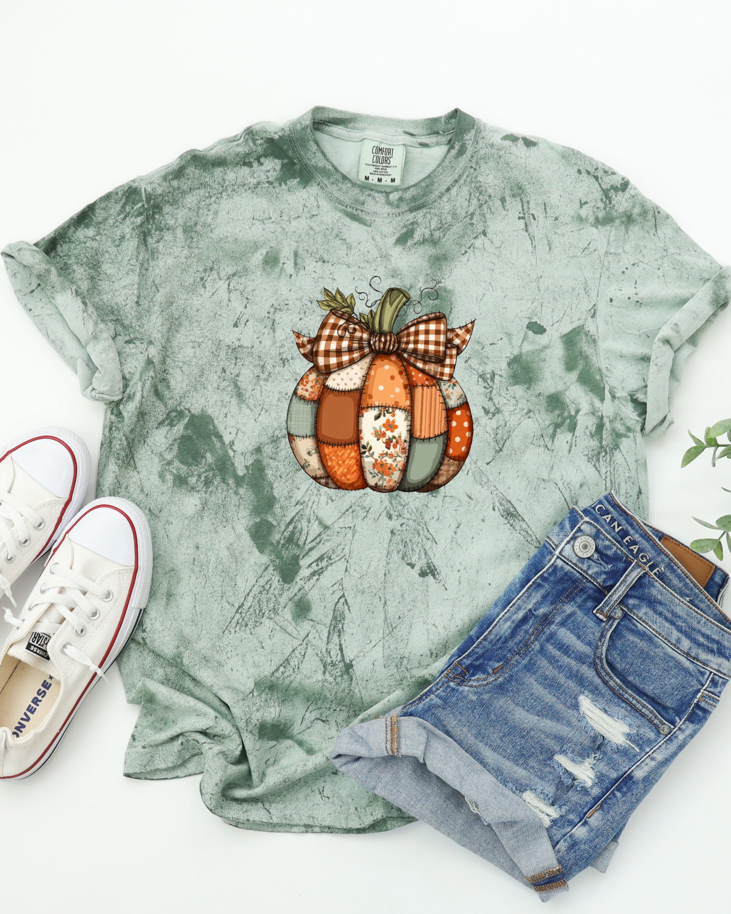 Pumpkin Tattered Fall Thanksgiving day Christmas Autumn Comfort Colors Garment Dyed T Shirt