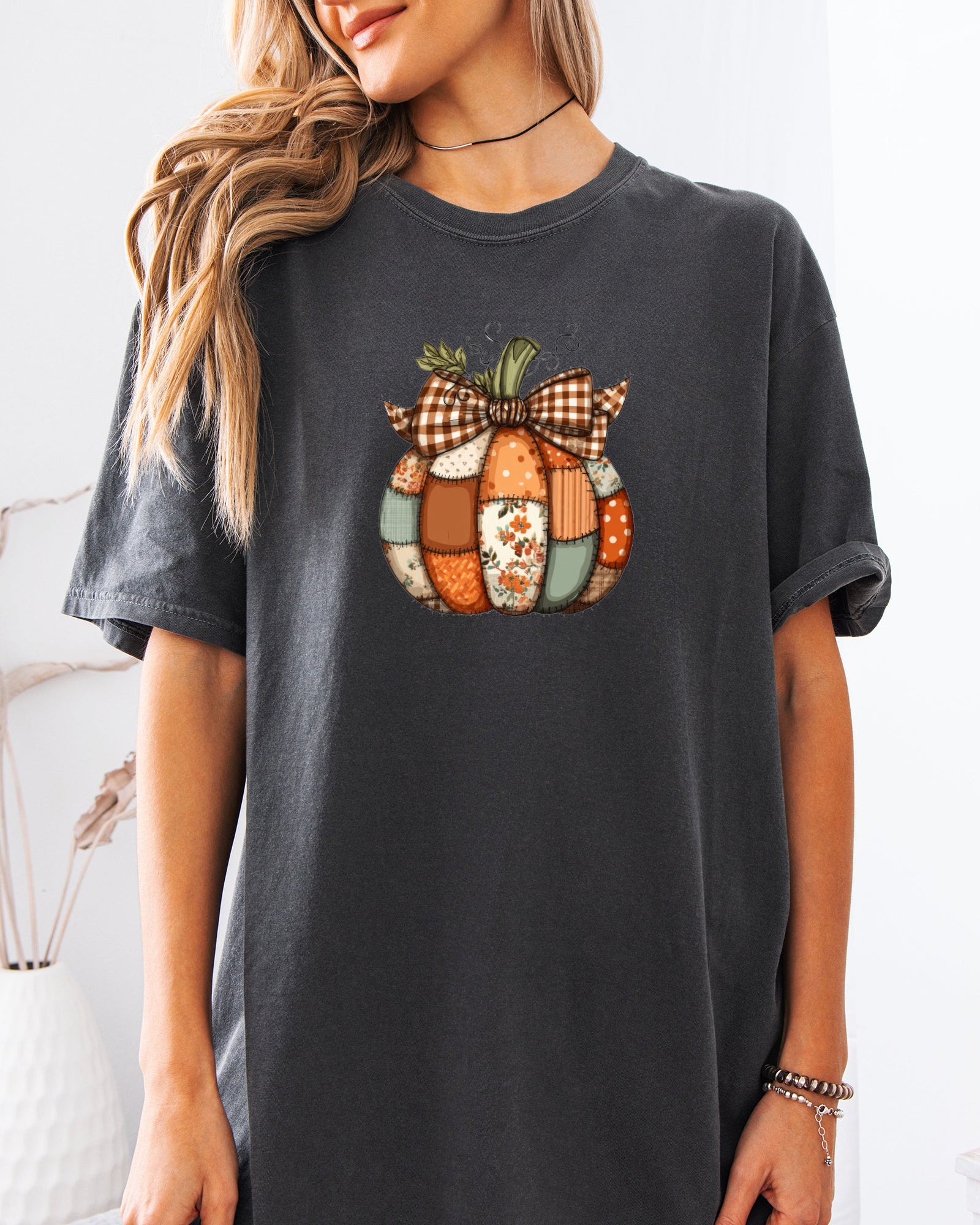 Pumpkin Tattered Fall Thanksgiving day Christmas Autumn Comfort Colors Garment Dyed T Shirt