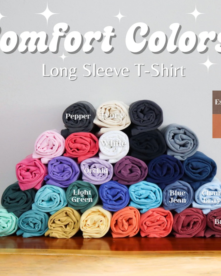 Pumpkins Fall Flower Thanksgiving Day Comfort Colors Long Sleeve Shirt