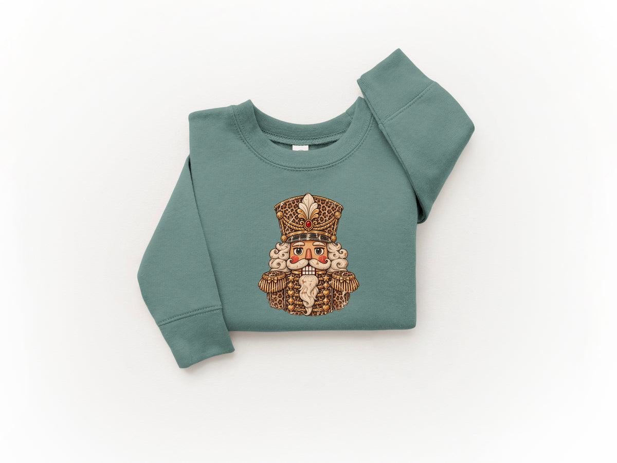 Leopard Nutcracker Toddler Kids Christmas Sweatshirt