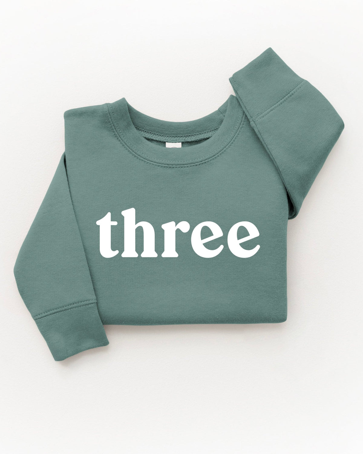 Three Toddler Kids Birthday Sweatshirt (Serif), 3rd Birthday Shirt