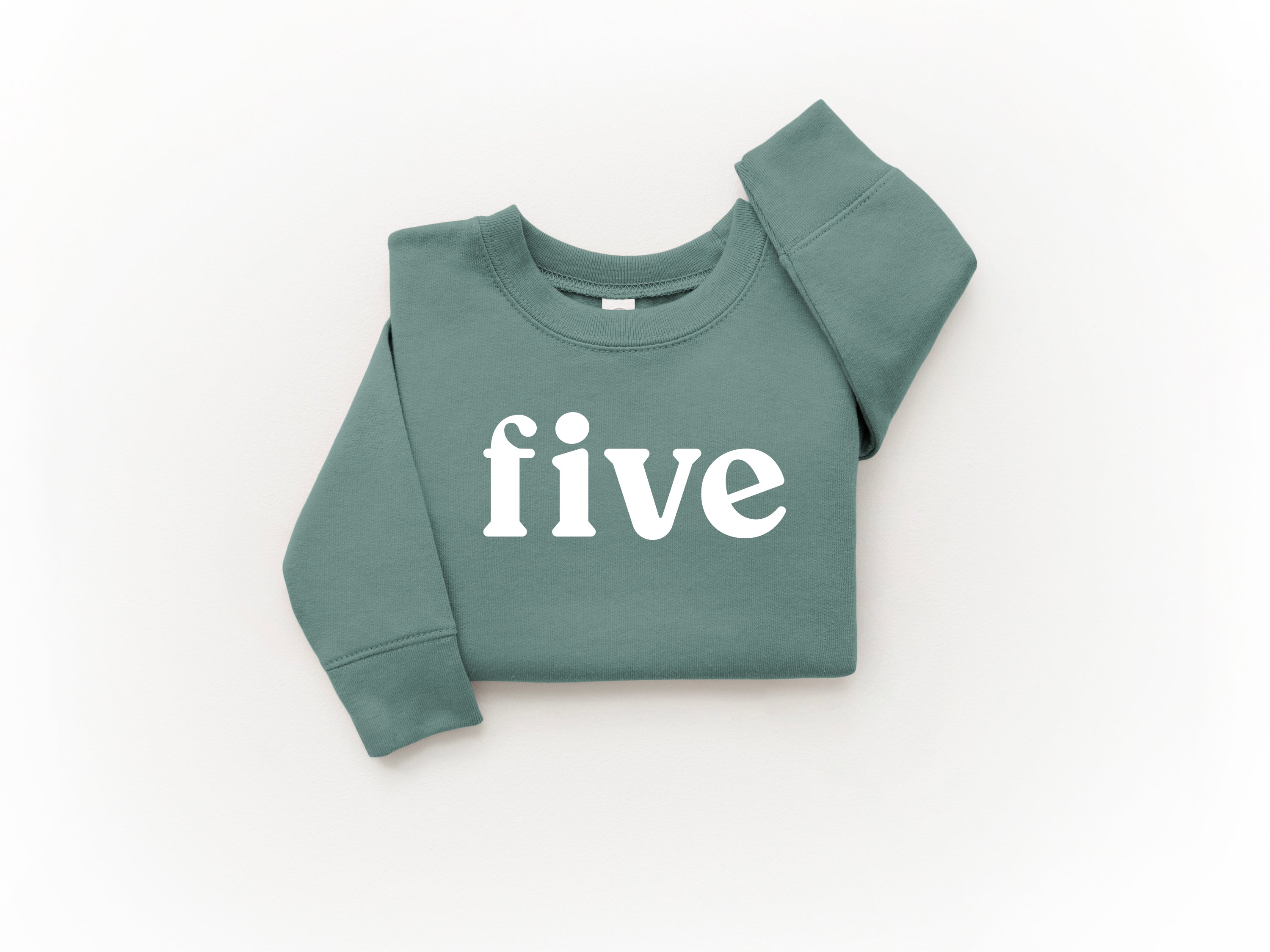 Five Toddler Kids Birthday Sweatshirt (Serif)