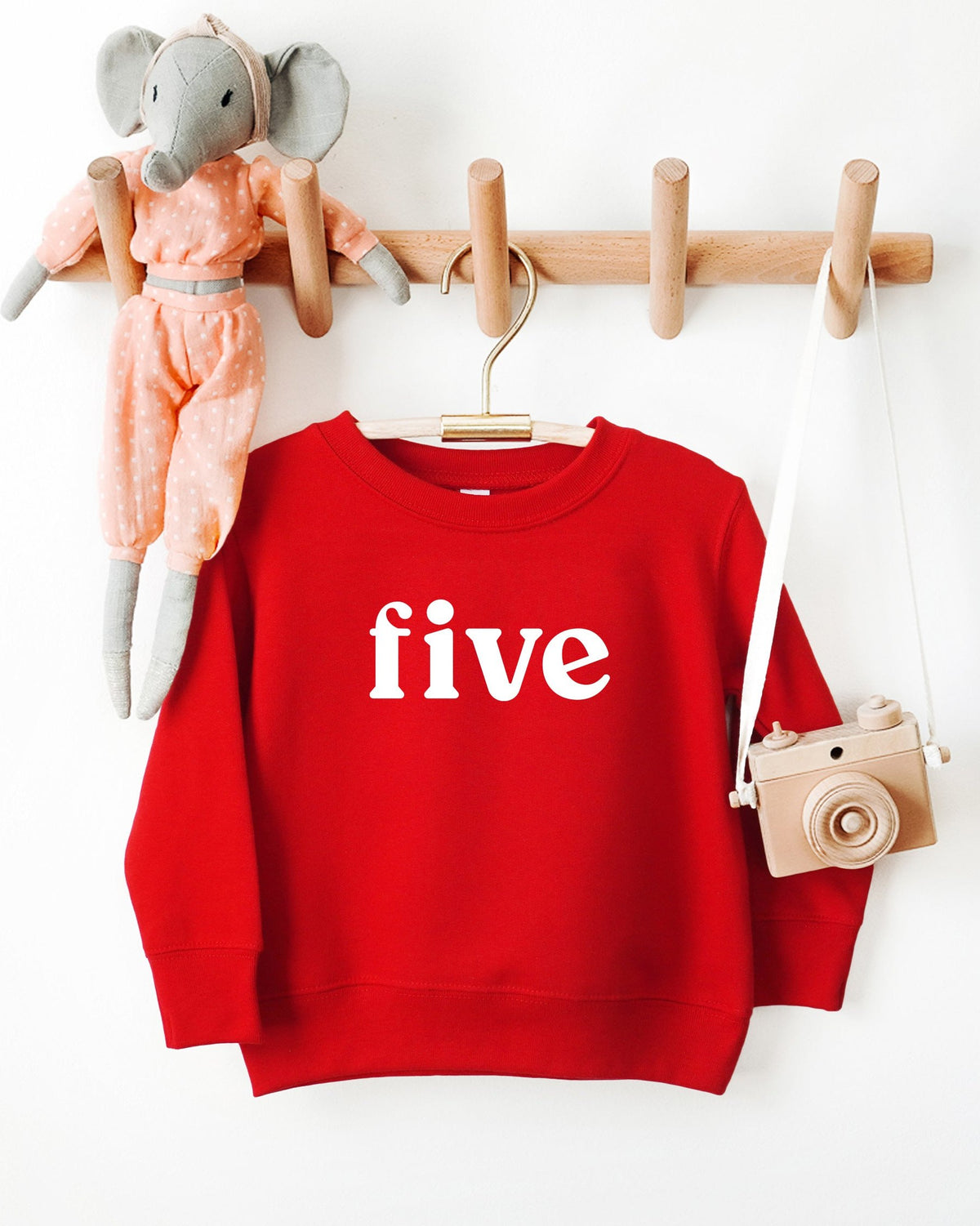 Five Toddler Kids Birthday Sweatshirt (Serif), 5th Birthday Shirt