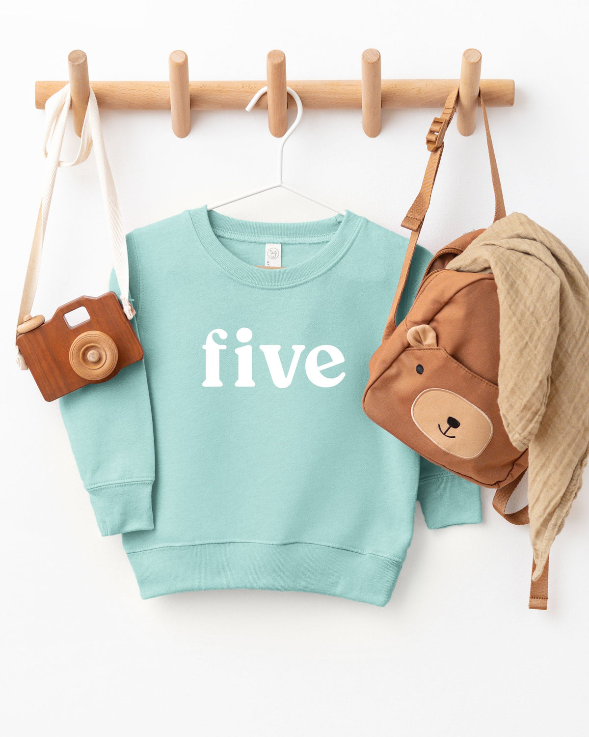 Five Toddler Kids Birthday Sweatshirt (Serif), 5th Birthday Shirt