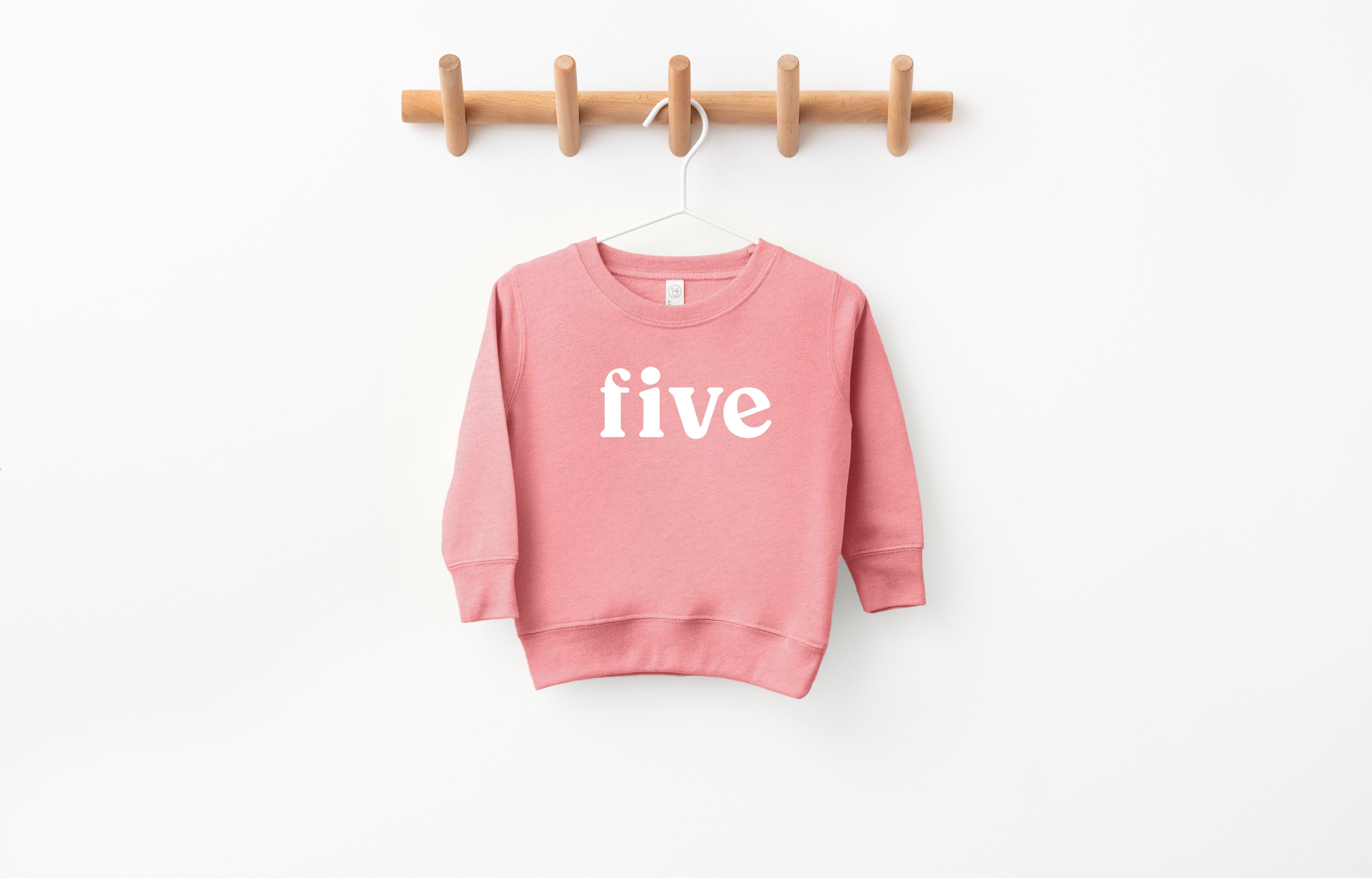 Five Toddler Kids Birthday Sweatshirt (Serif)