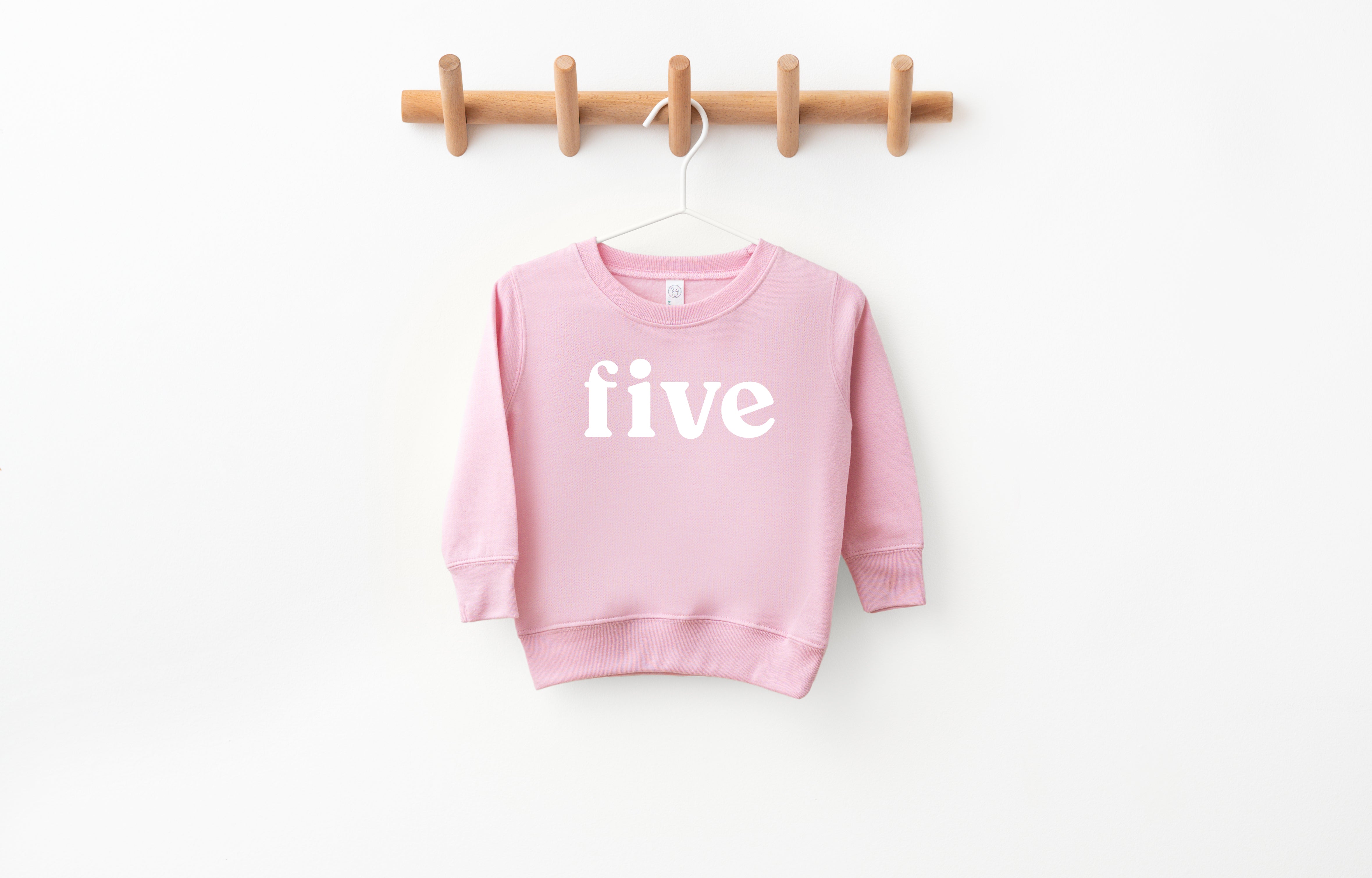 Five Toddler Kids Birthday Sweatshirt (Serif)