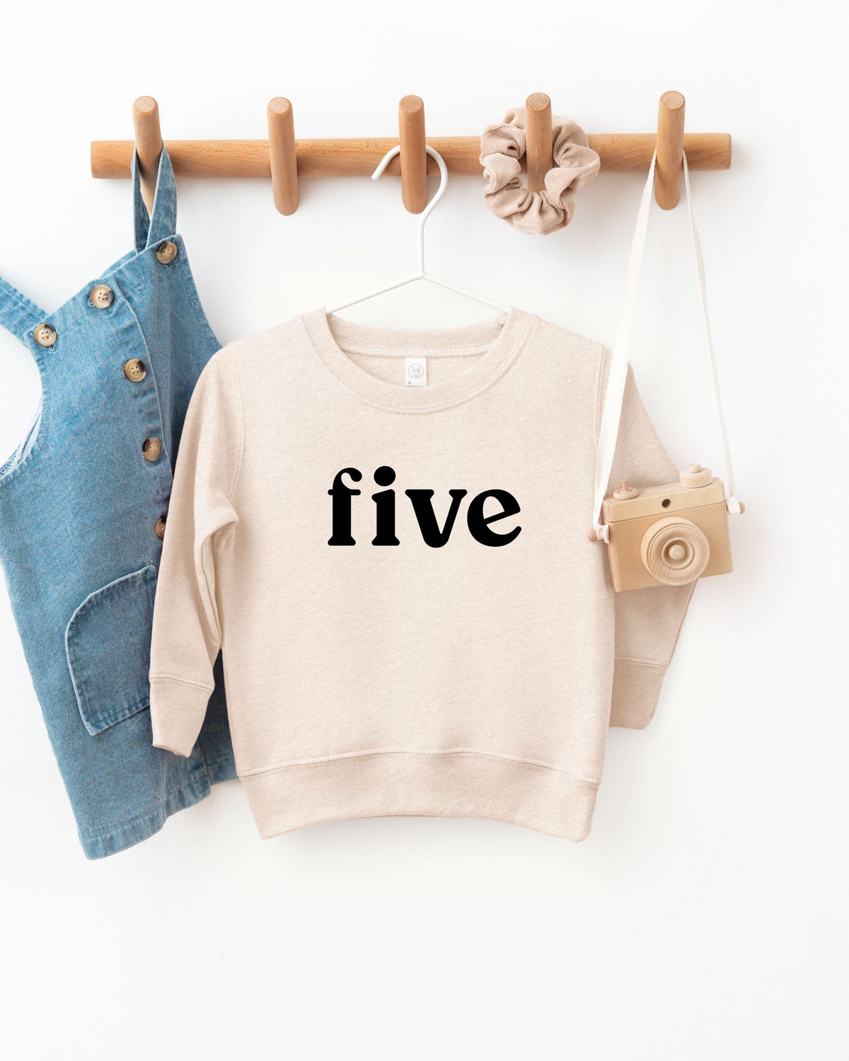 Five Toddler Kids Birthday Sweatshirt (Serif), 5th Birthday Shirt