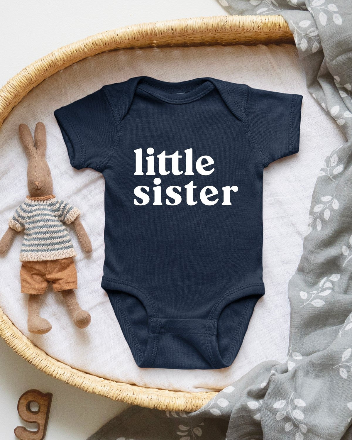 Little Sister Baby Onesie Bodysuit, Pregnancy Announcement Outfit