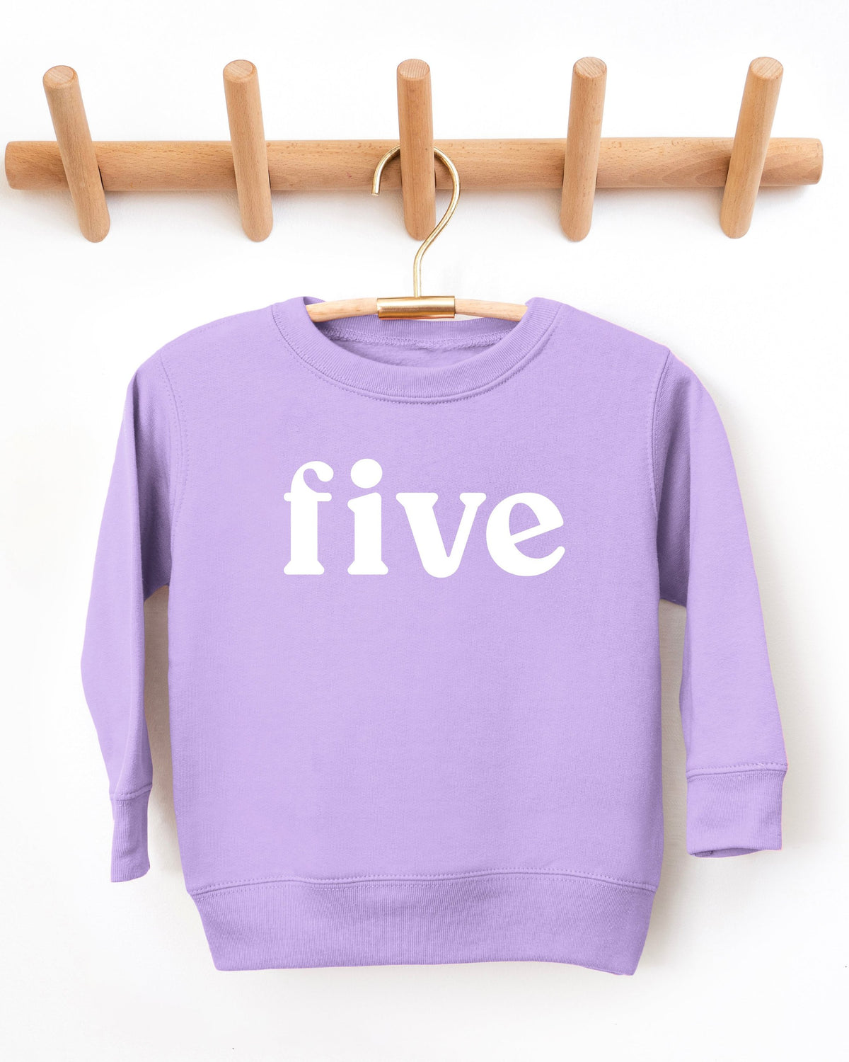 Five Toddler Kids Birthday Sweatshirt (Serif), 5th Birthday Shirt
