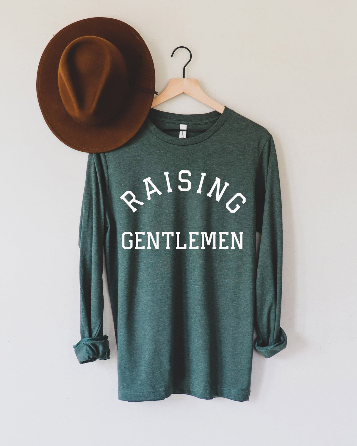 Raising Gentlemen Boy mama Long Sleeve T shirt (Varsity)