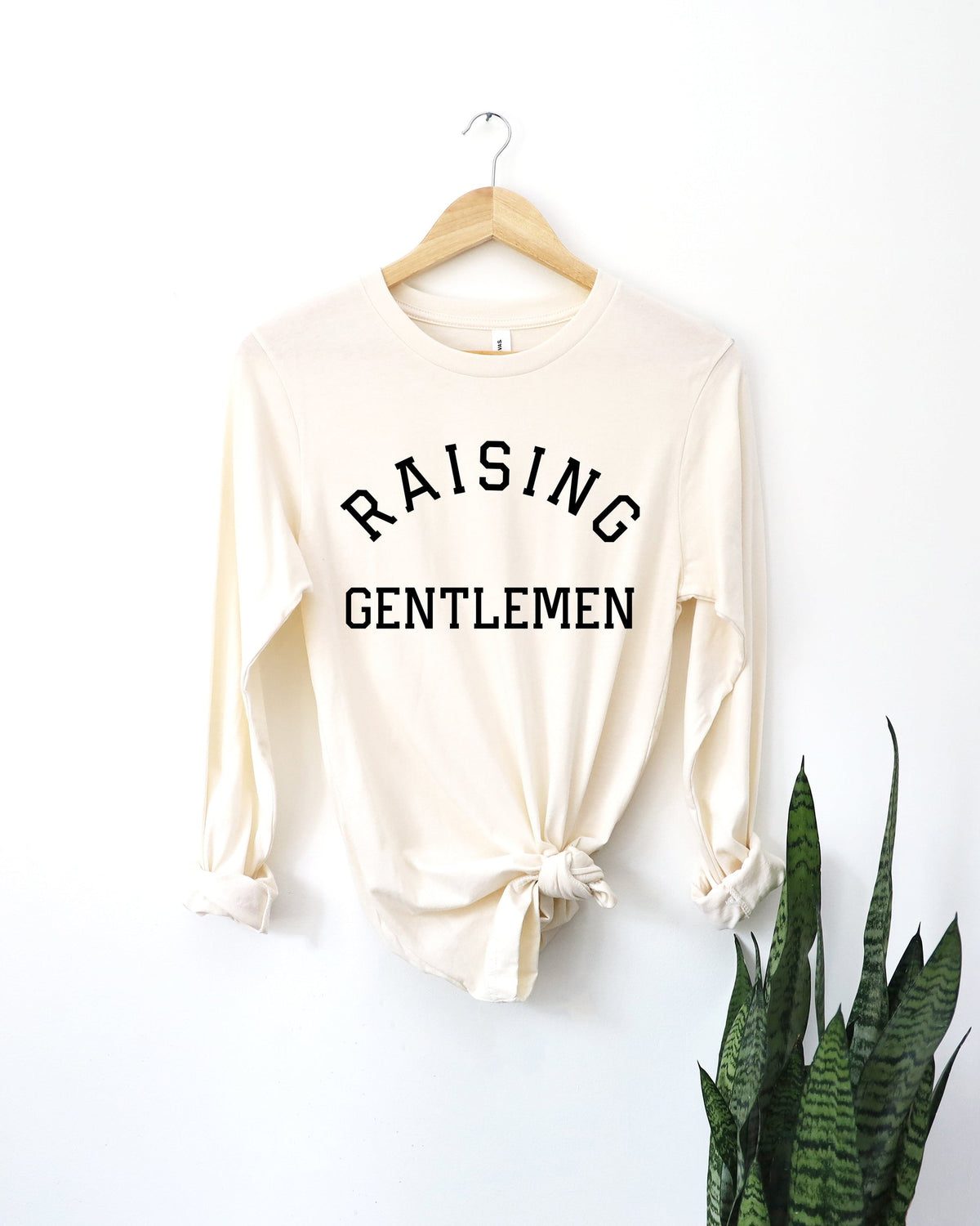 Raising Gentlemen Boy mama Long Sleeve T shirt (Varsity)
