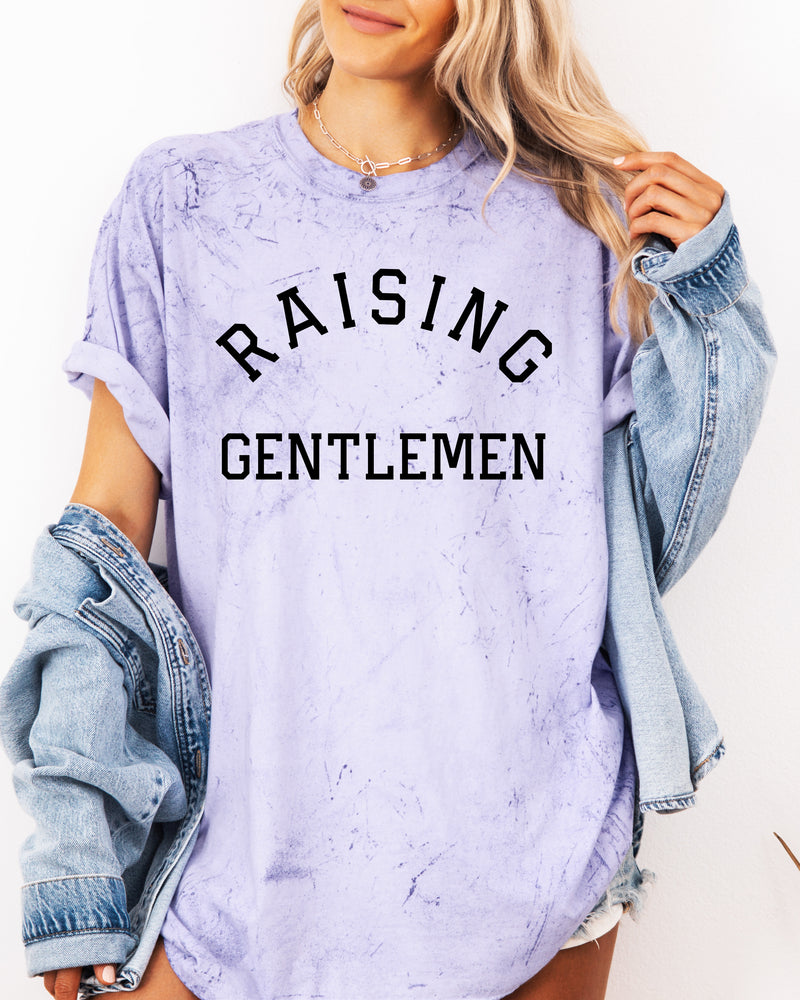Raising Gentlemen Boy mom Garment Dyed T Shirt (varsity)