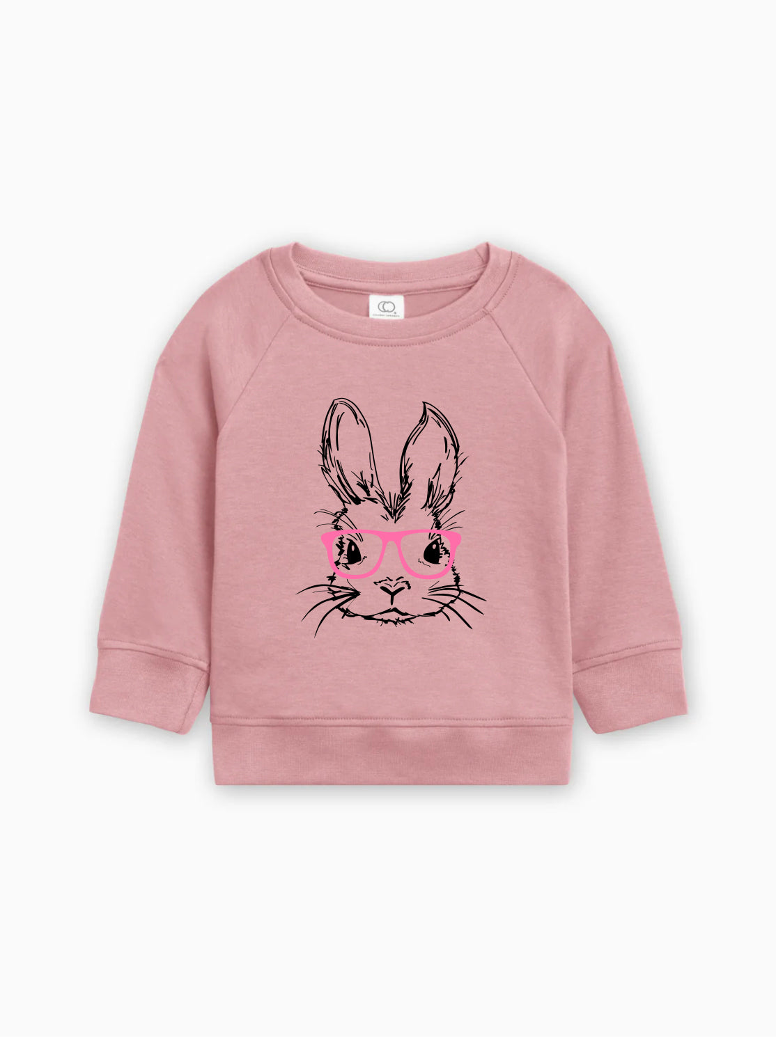 Easter Bunny With Pink Glasses Organic Cotton Baby toddler Pullover