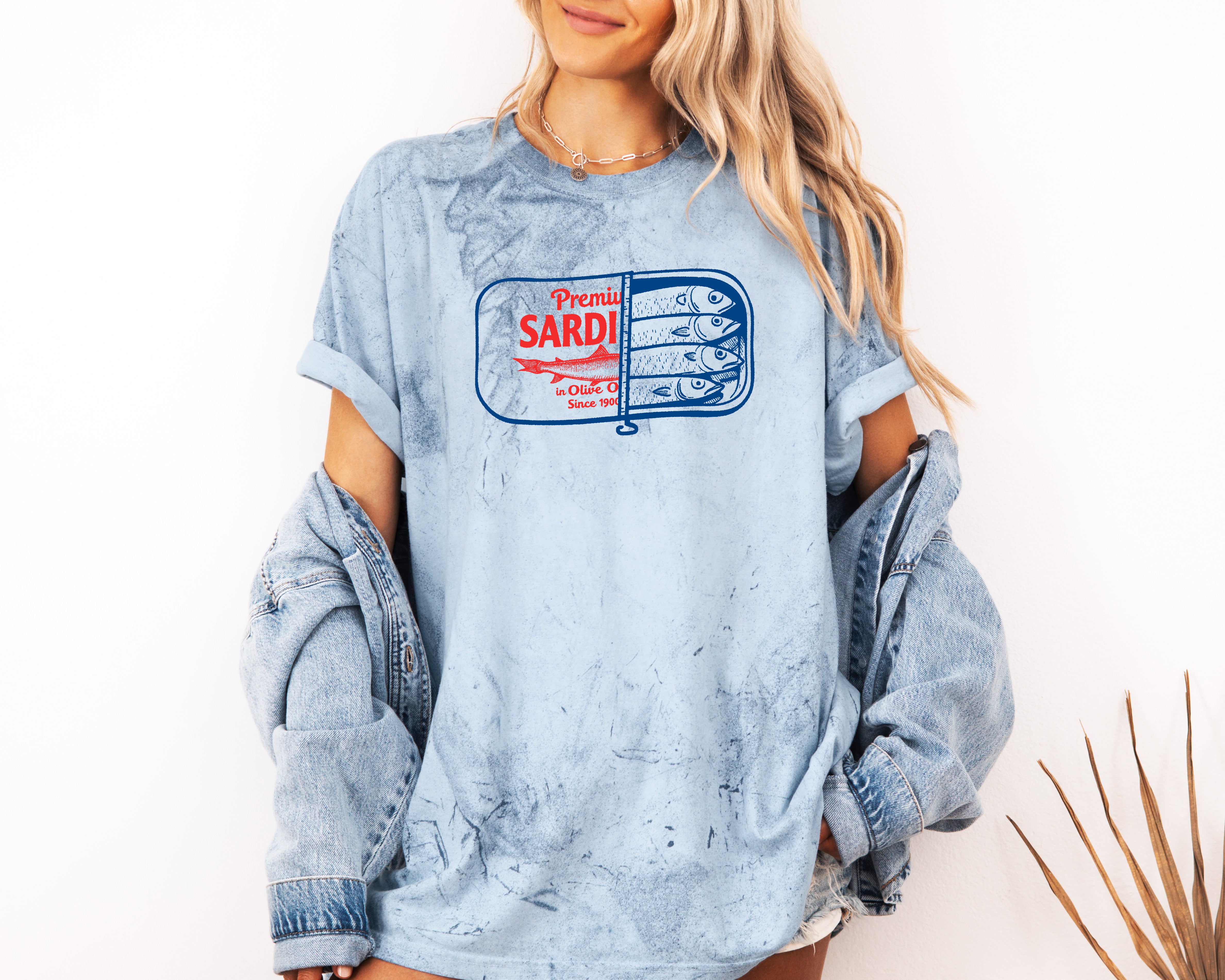 Sardines Salmon Fish Nature Camping Hiking Comfort Colors T Shirt (Can)