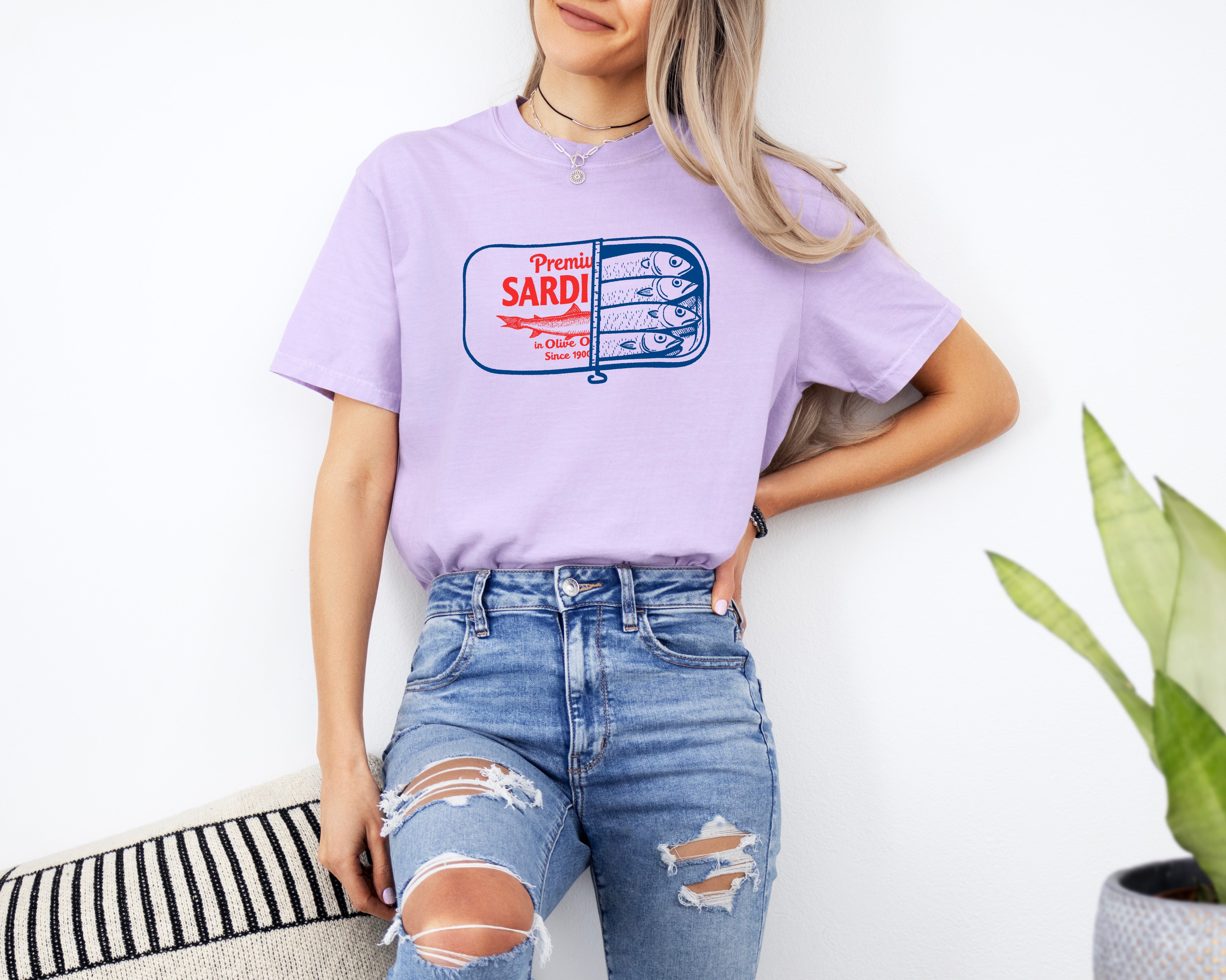 Sardines Salmon Fish Nature Camping Hiking Comfort Colors T Shirt (Can)