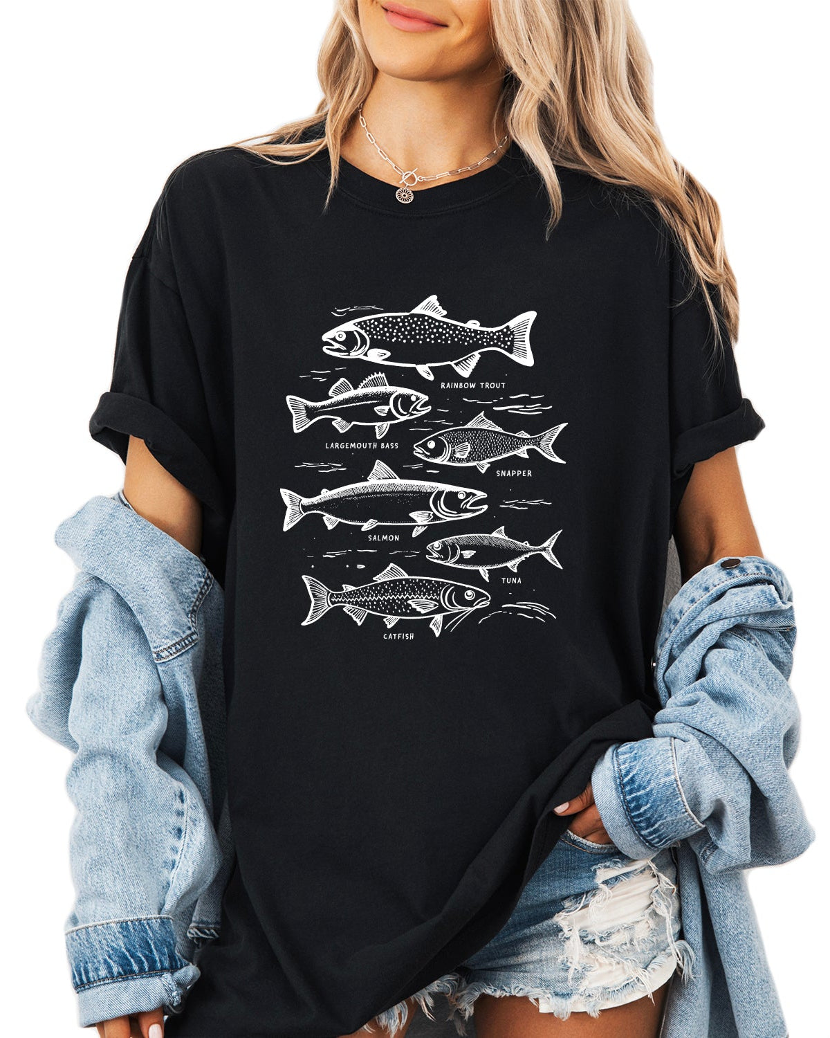 Sardines Salmon Fish Nature Camping Hiking Comfort Colors T Shirt (sketch)