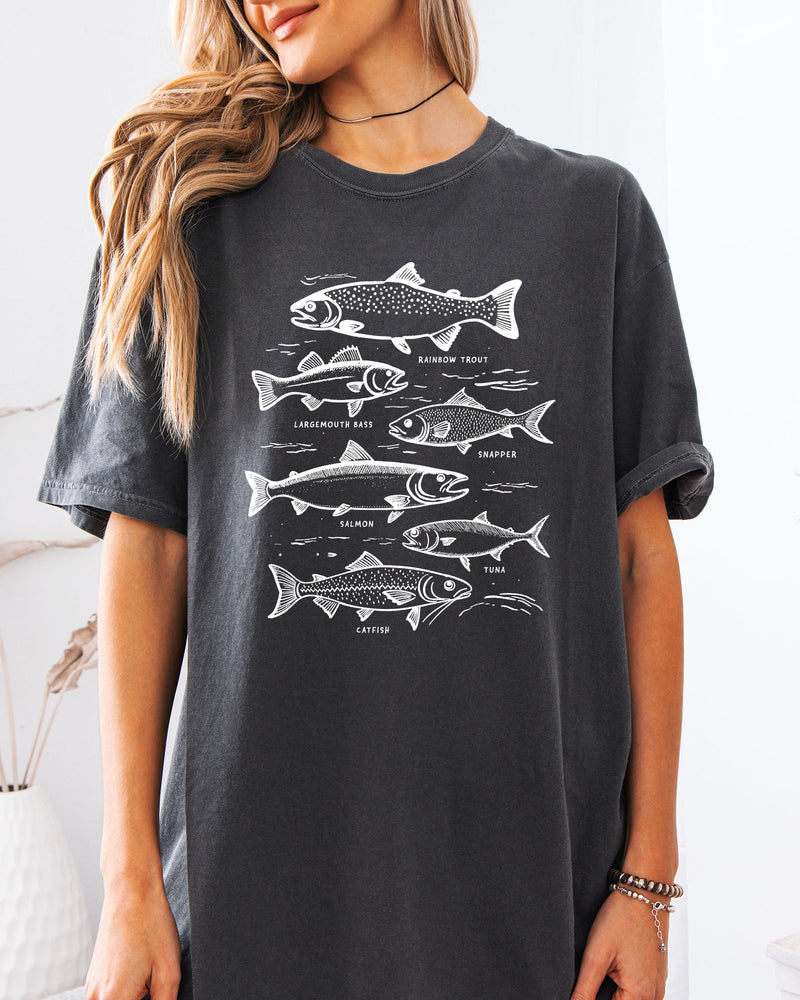 Sardines Salmon Fish Nature Camping Hiking Comfort Colors T Shirt (sketch)