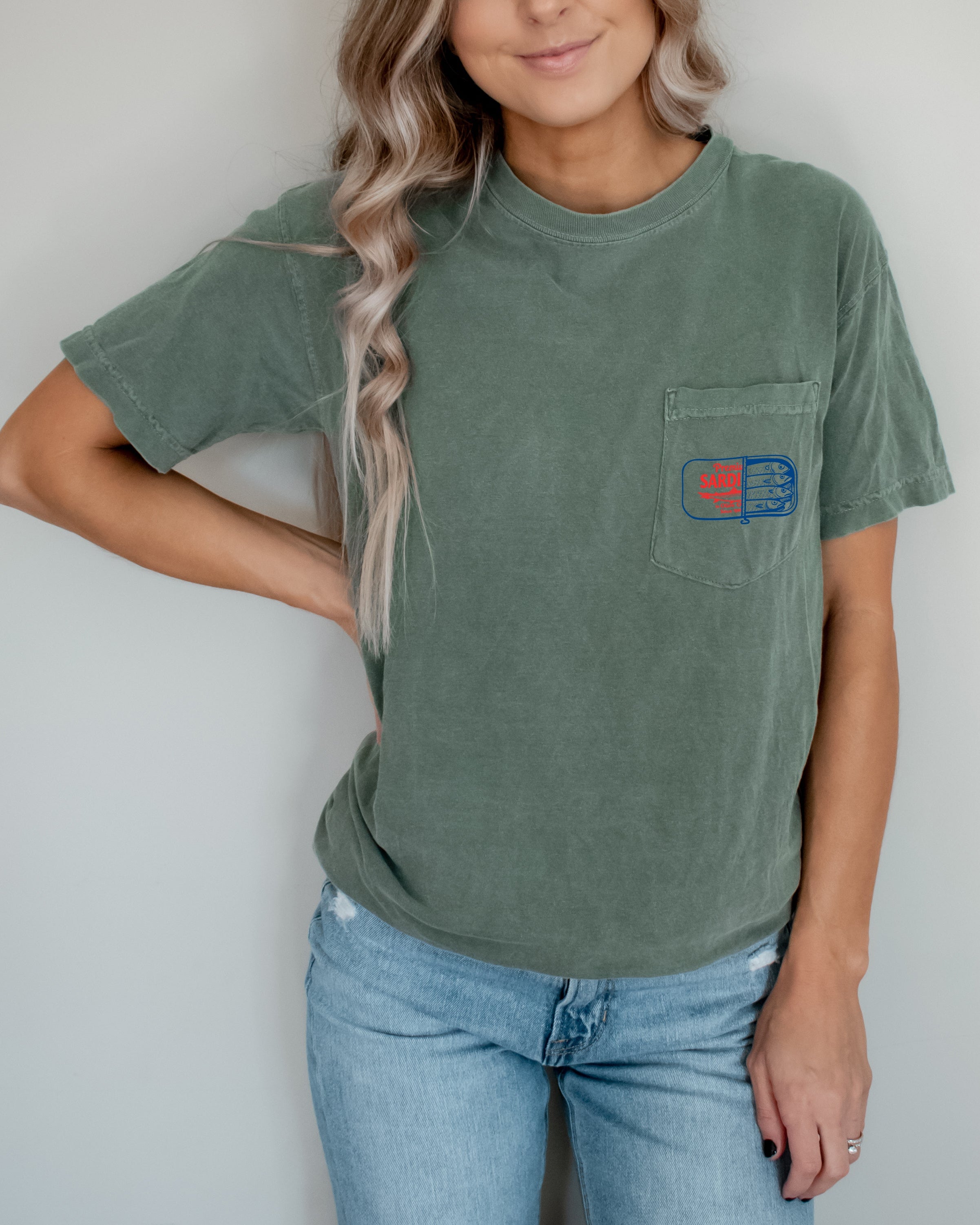 Sardines Salmon Fish Vacation Lake Beach Nature Comfort Colors Pocket T Shirt | Camping, Hiking, Plant