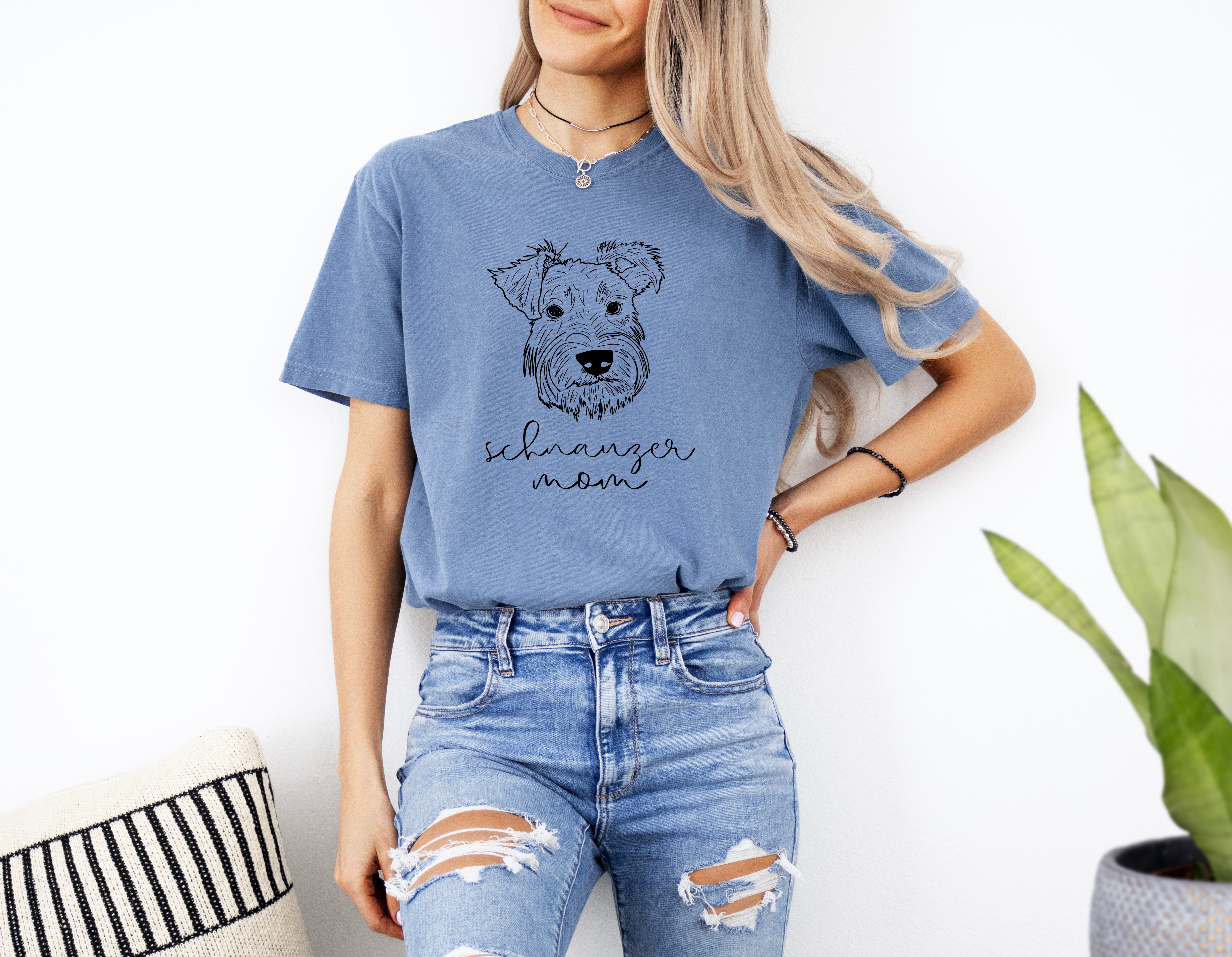 Schnauzer Dog Mom Comfort Colors T Shirt