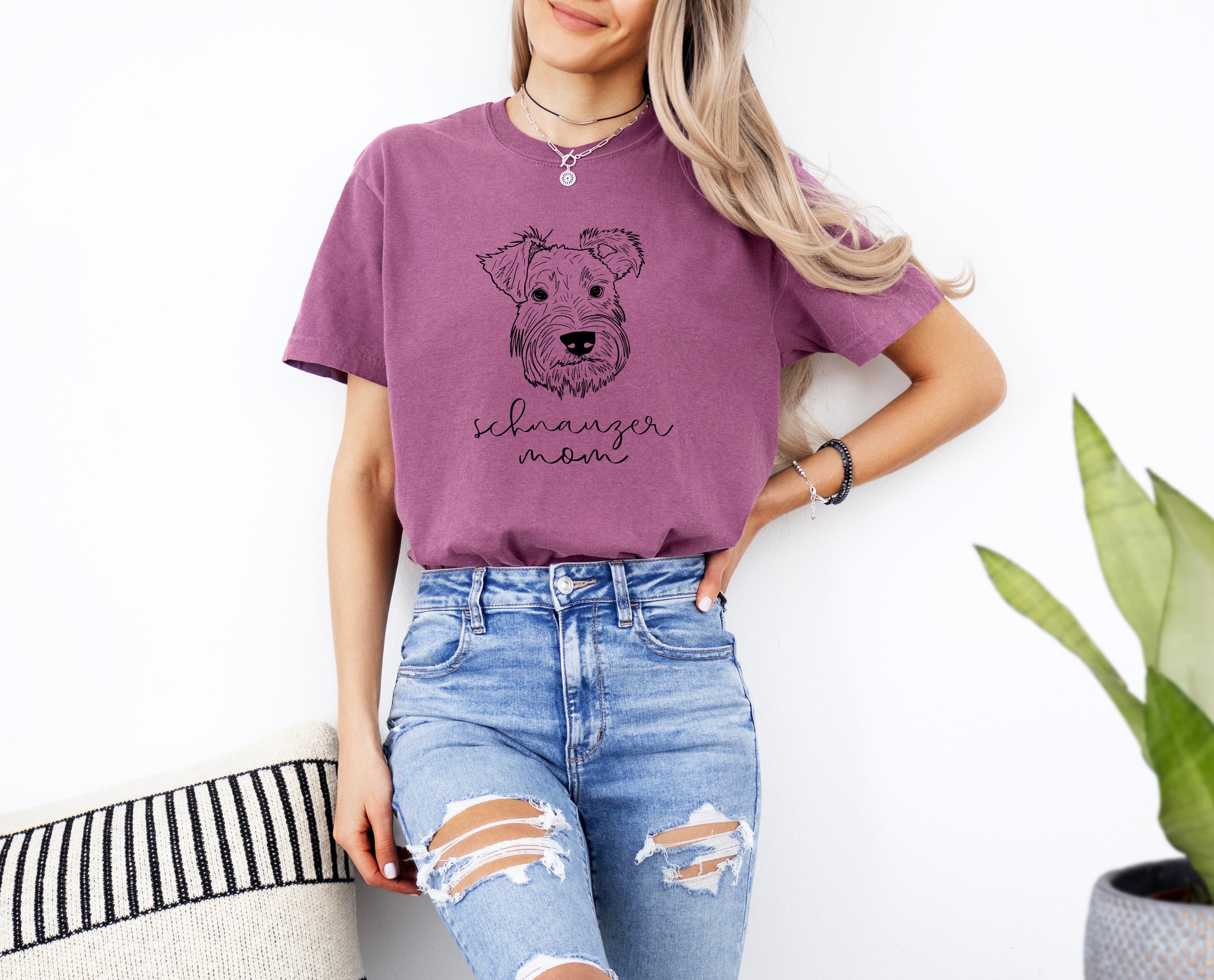 Schnauzer Dog Mom Comfort Colors T Shirt