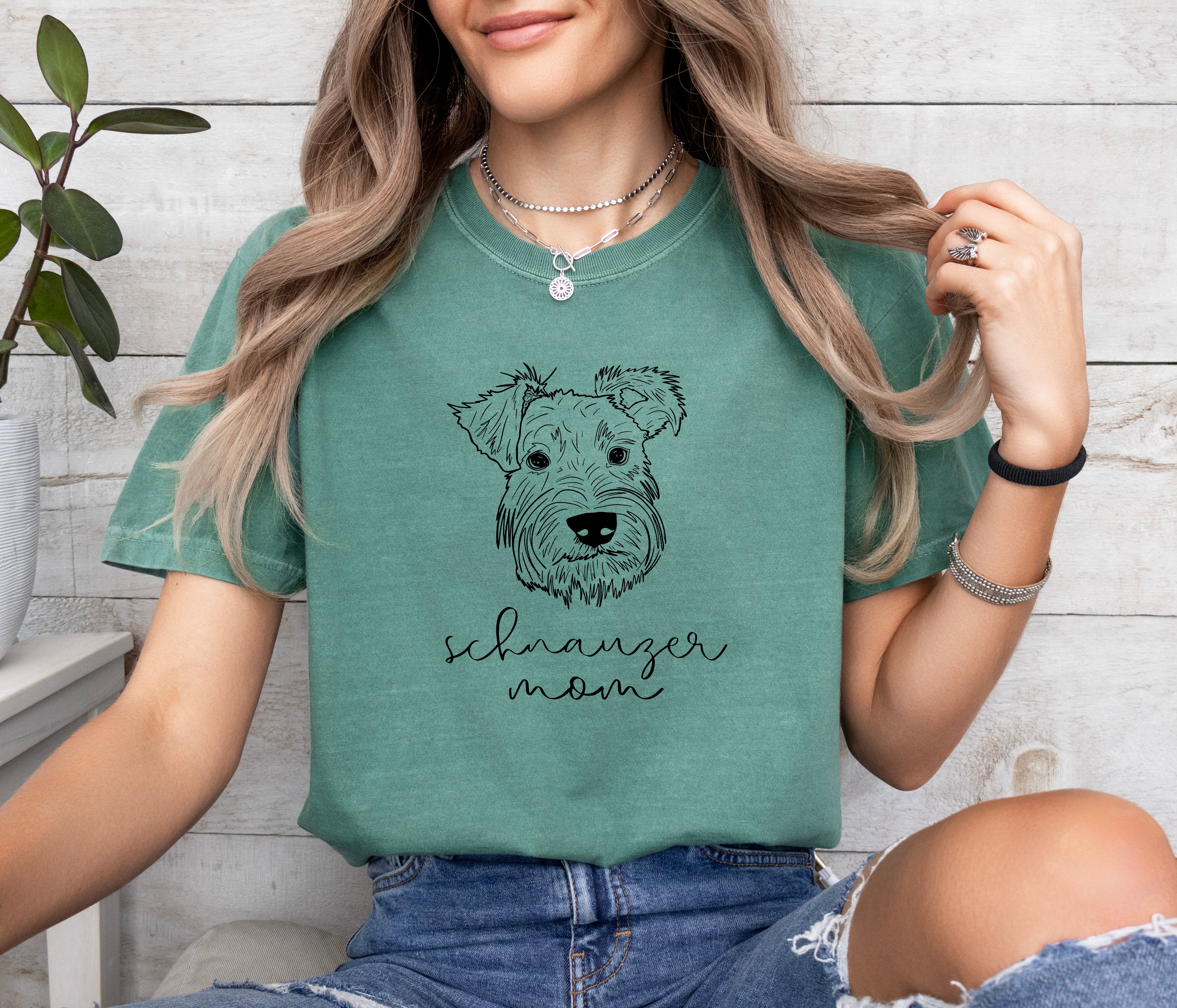 Schnauzer Dog Mom Comfort Colors T Shirt