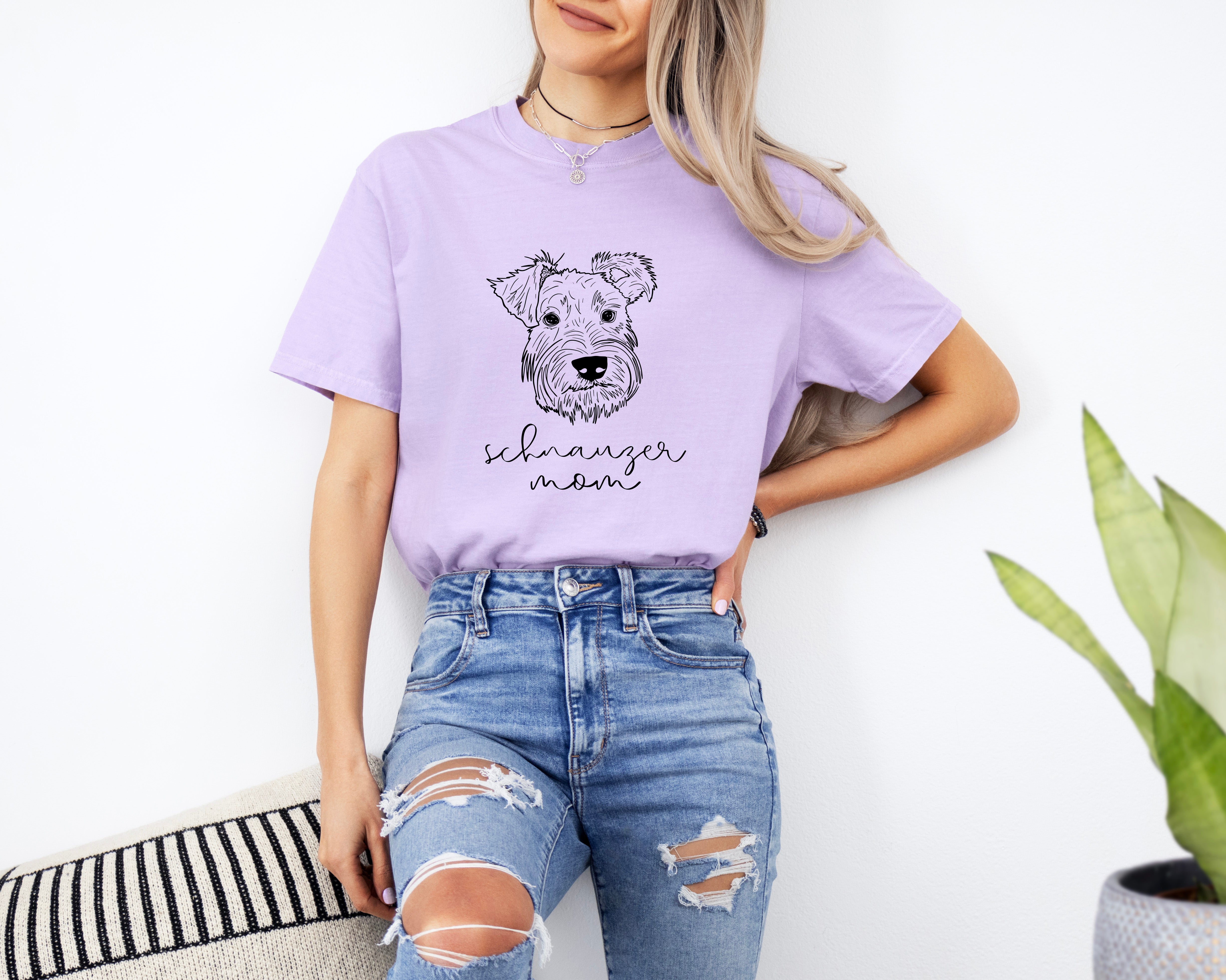 Schnauzer Dog Mom Comfort Colors T Shirt