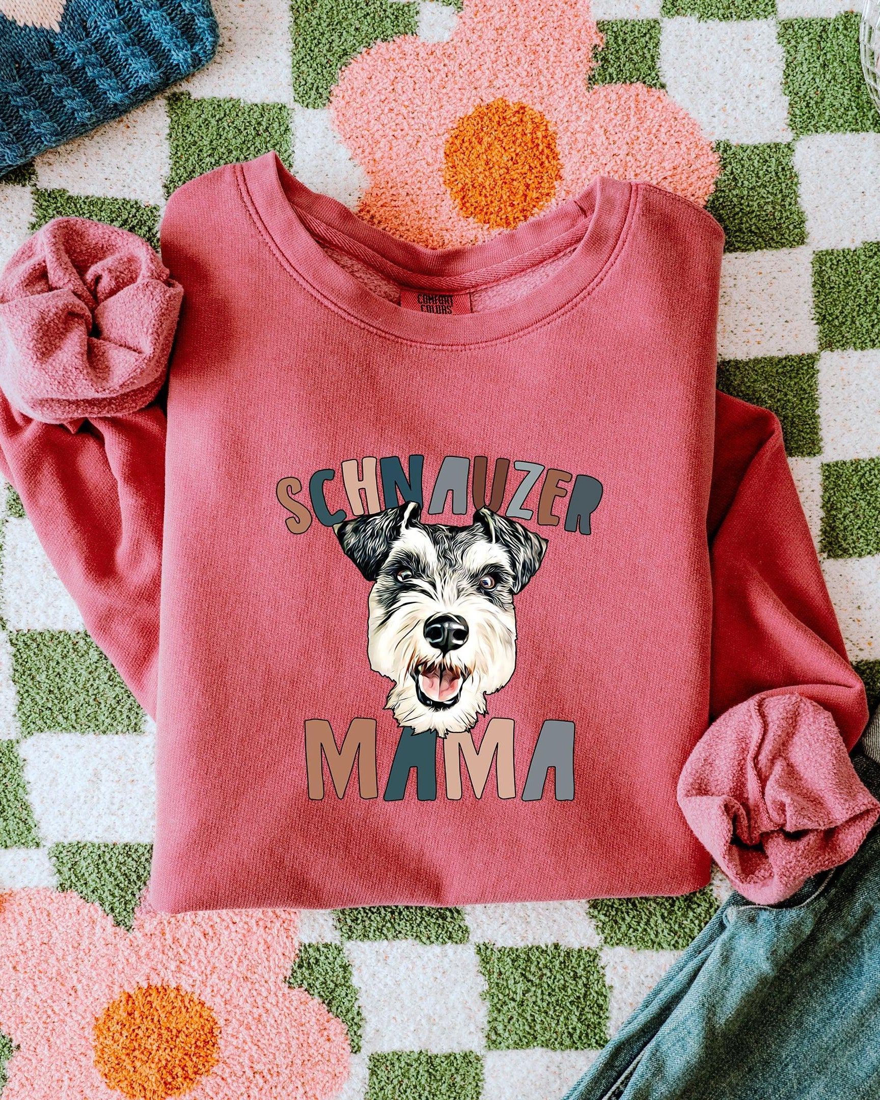 Schnauzer Dog Mom Garment Dyed Comfort Colors Sweatshirt (Color)