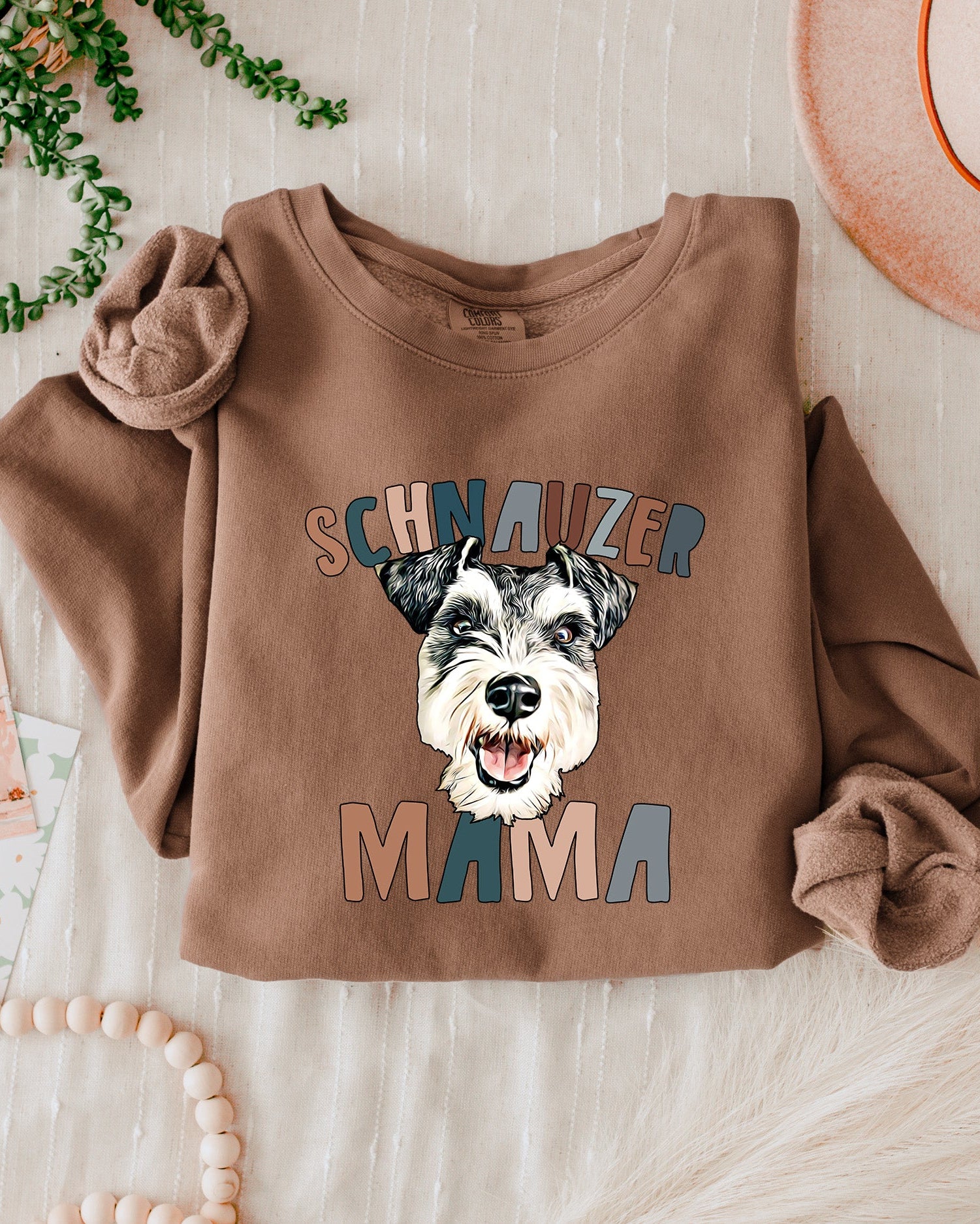 Schnauzer Dog Mom Garment Dyed Comfort Colors Sweatshirt (Color)
