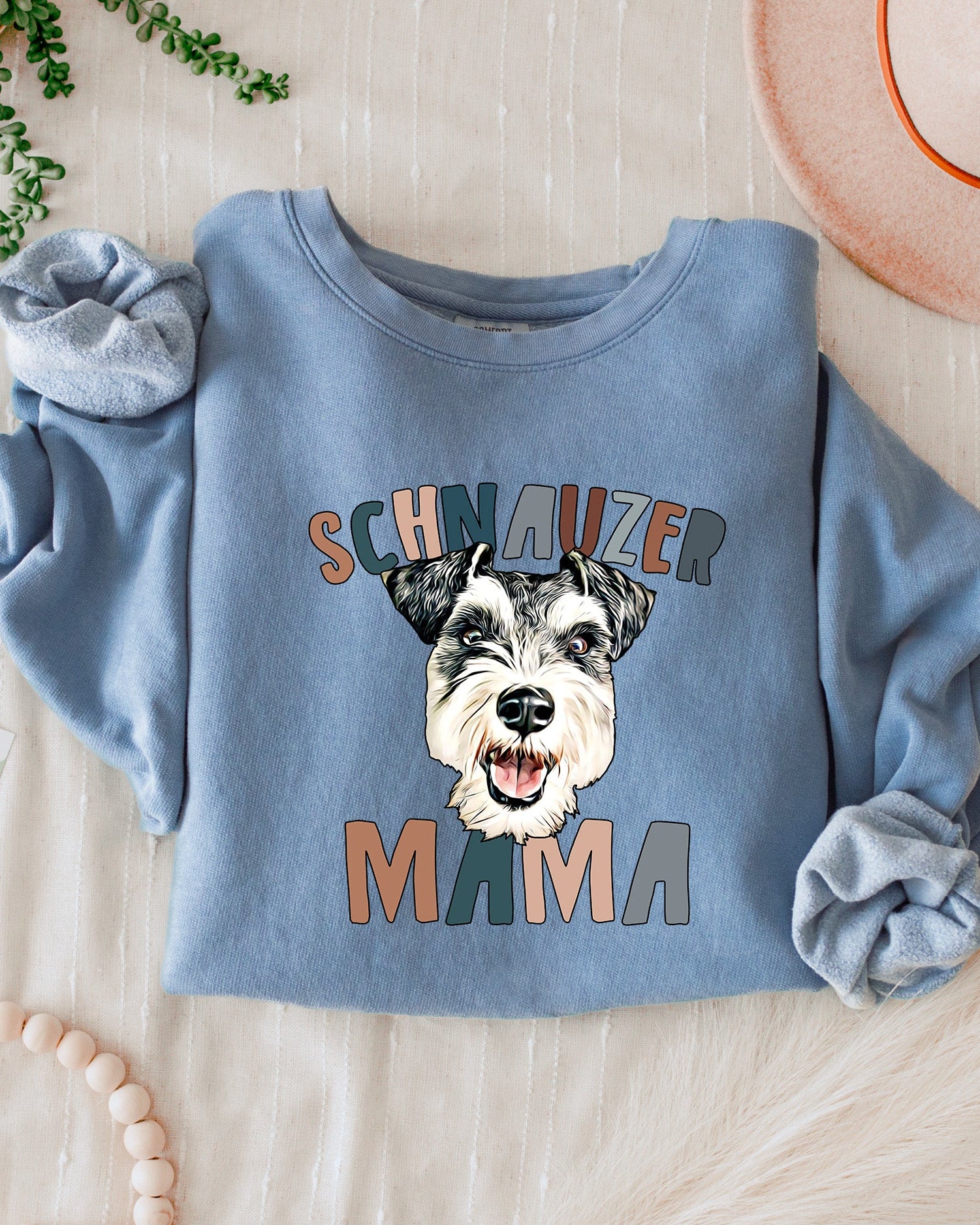 Schnauzer Dog Mom Garment Dyed Comfort Colors Sweatshirt (Color)