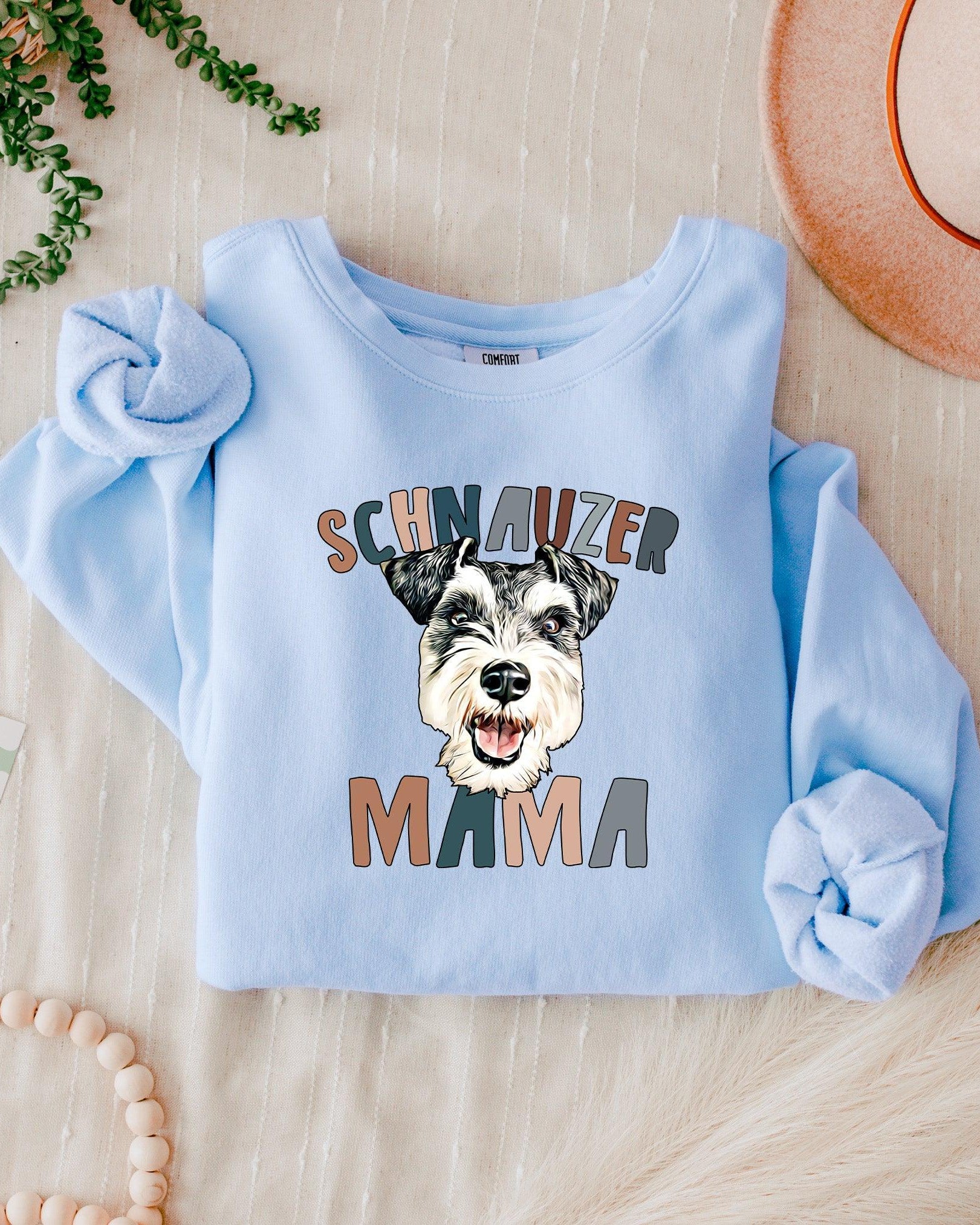 Schnauzer Dog Mom Garment Dyed Comfort Colors Sweatshirt (Color)