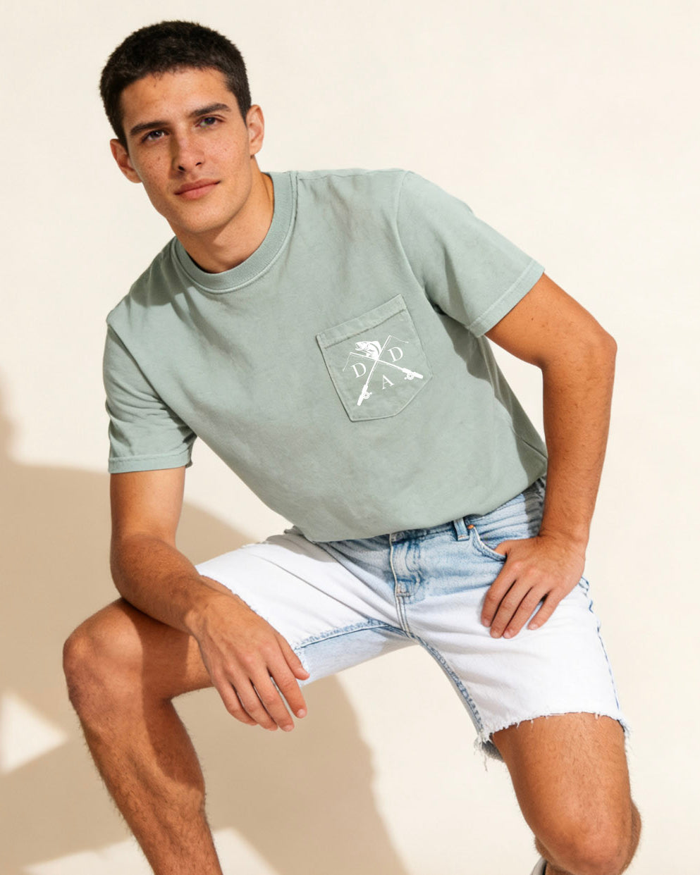 Dad Fishing theme Comfort Colors Pocket T Shirt