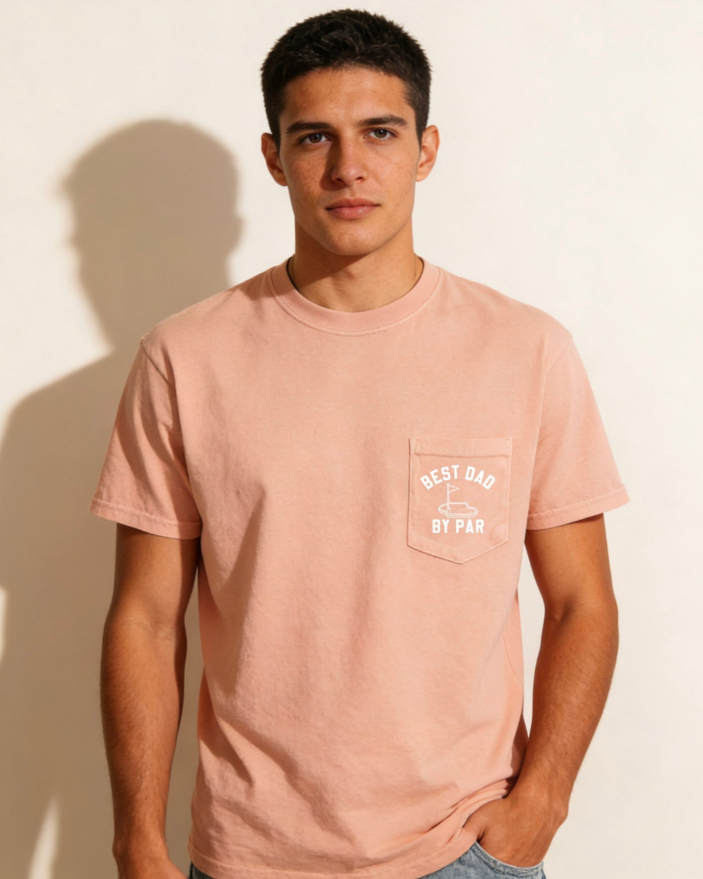 Best dad by par Comfort Colors Pocket T Shirt (Golf)