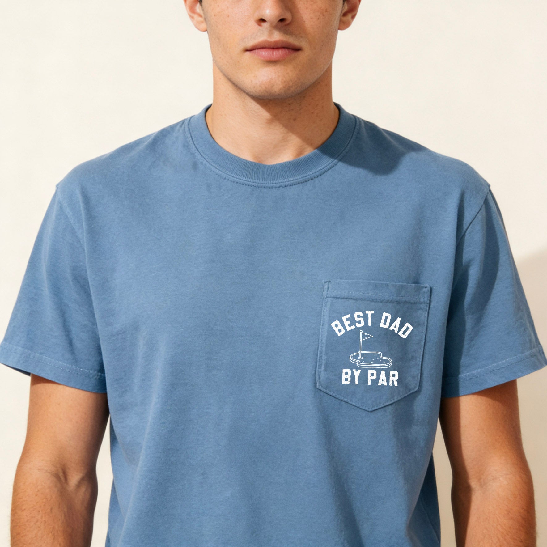 Best dad by par Comfort Colors Pocket T Shirt (Golf)