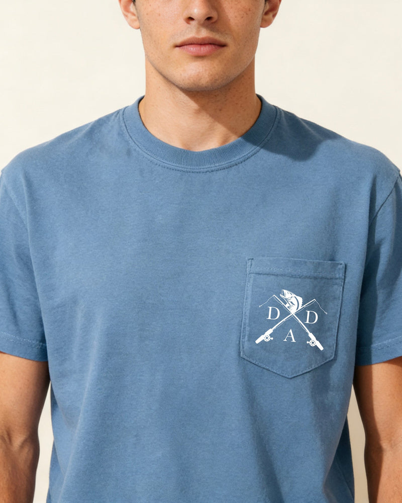 Dad Fishing theme Comfort Colors Pocket T Shirt