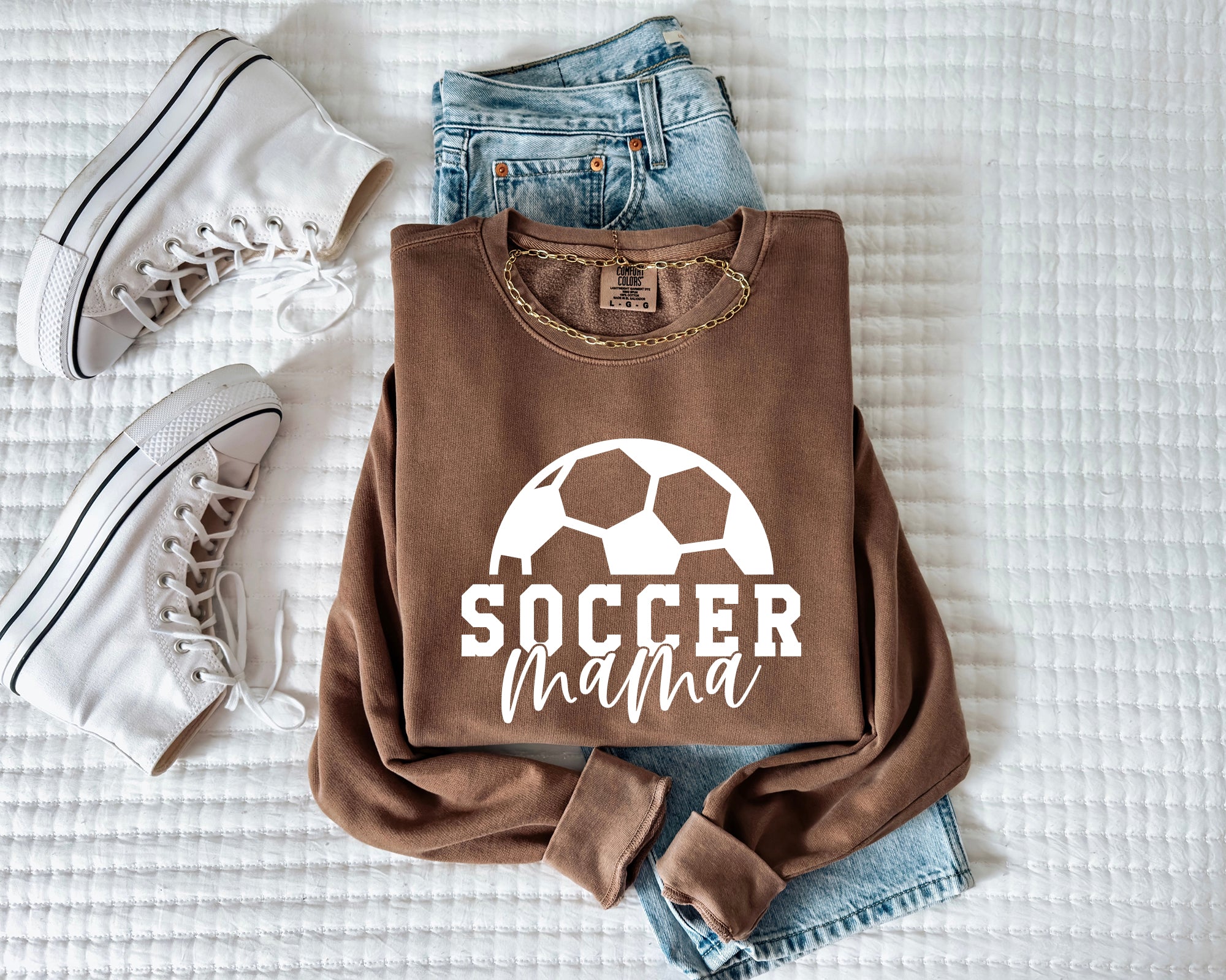 Soccer Sports Mama Garment Dyed Comfort Colors Sweatshirt
