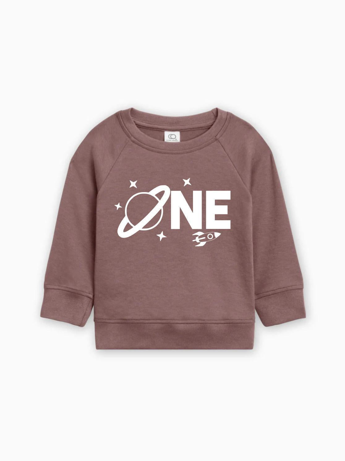 Space One 1st Birthday Boy Girl Organic Cotton Pullover