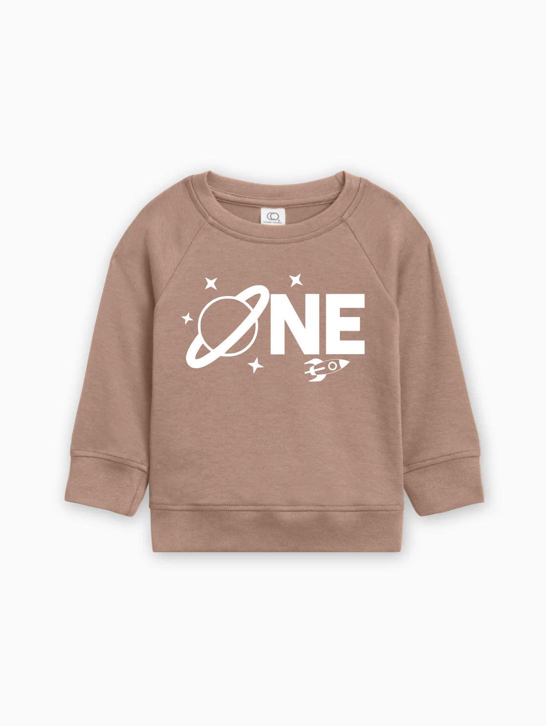 Space One 1st Birthday Boy Girl Organic Cotton Pullover