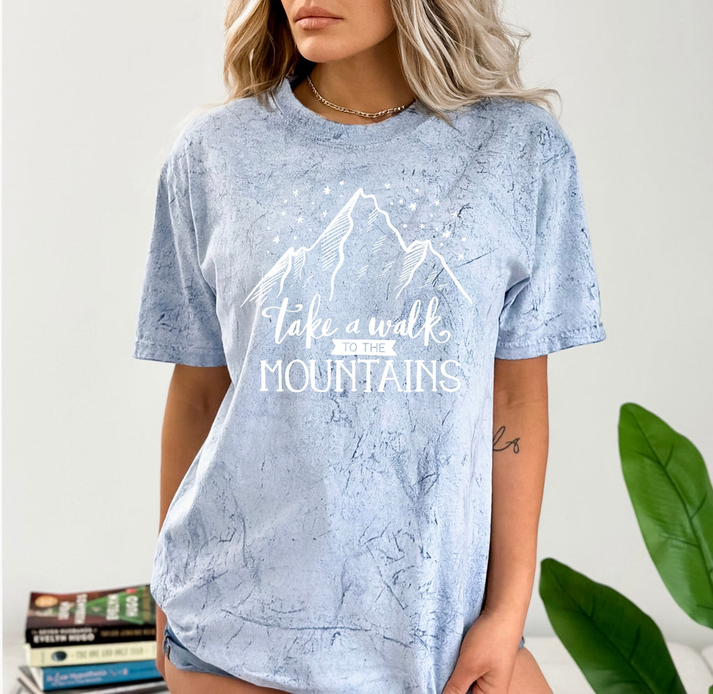 Take a walk to the mountains Camping Hiking Comfort Colors T Shirt